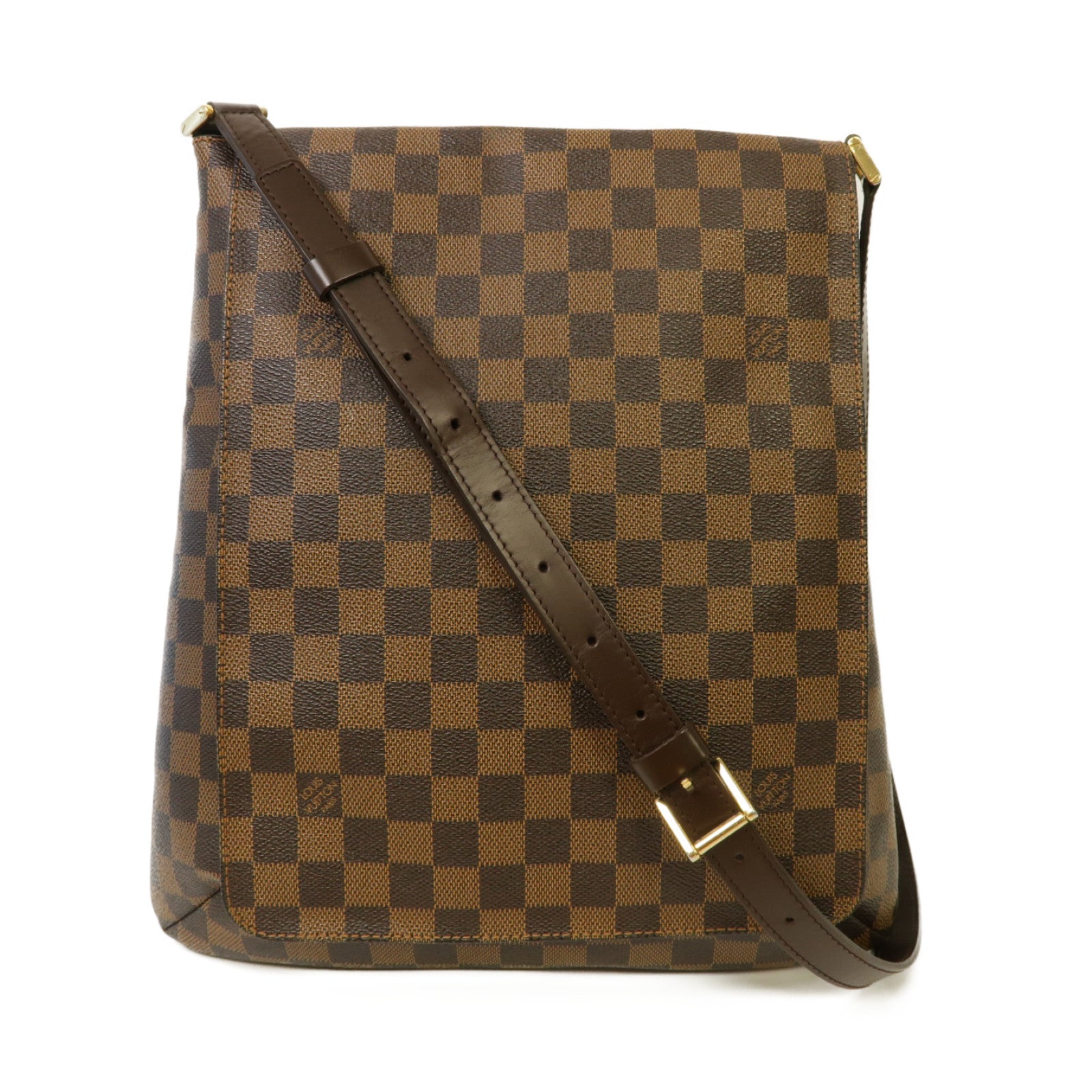 LOUIS VUITTON Damier Musette金扣肩背袋棕色