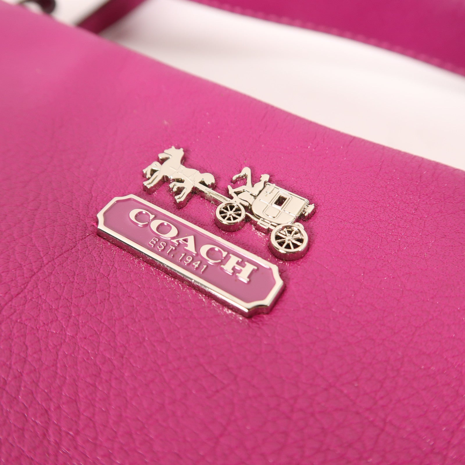 COACH 牛皮皮革2way Shoulder Bag銀扣肩背袋