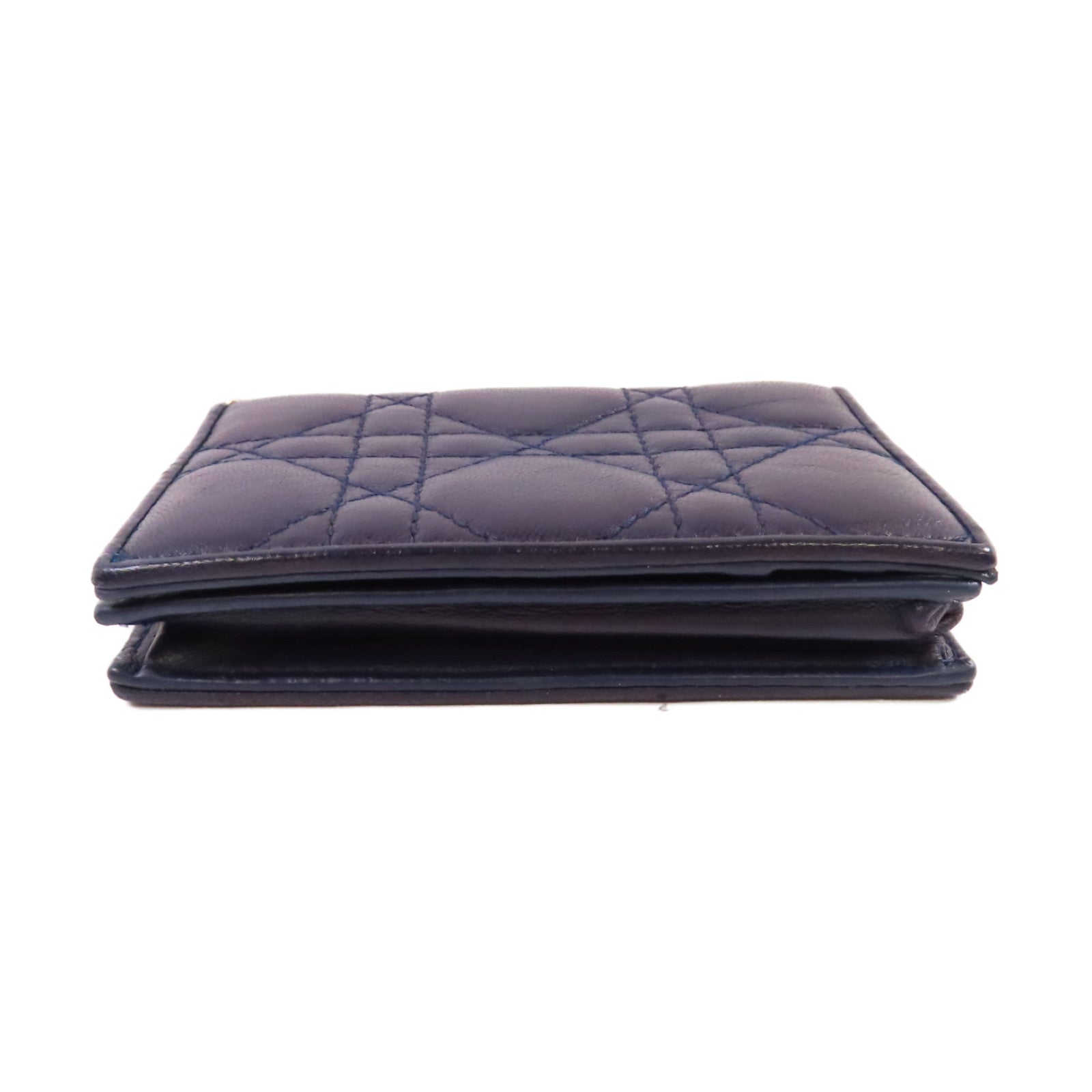 Dior 羊皮皮革Card Case金扣卡片套寶藍色