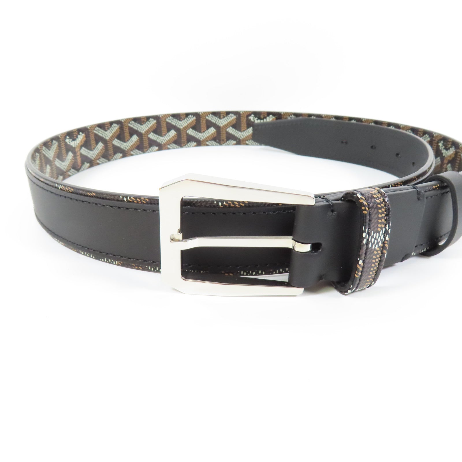 GOYARD 塗層帆布Florida Belt 95CM銀扣皮帶