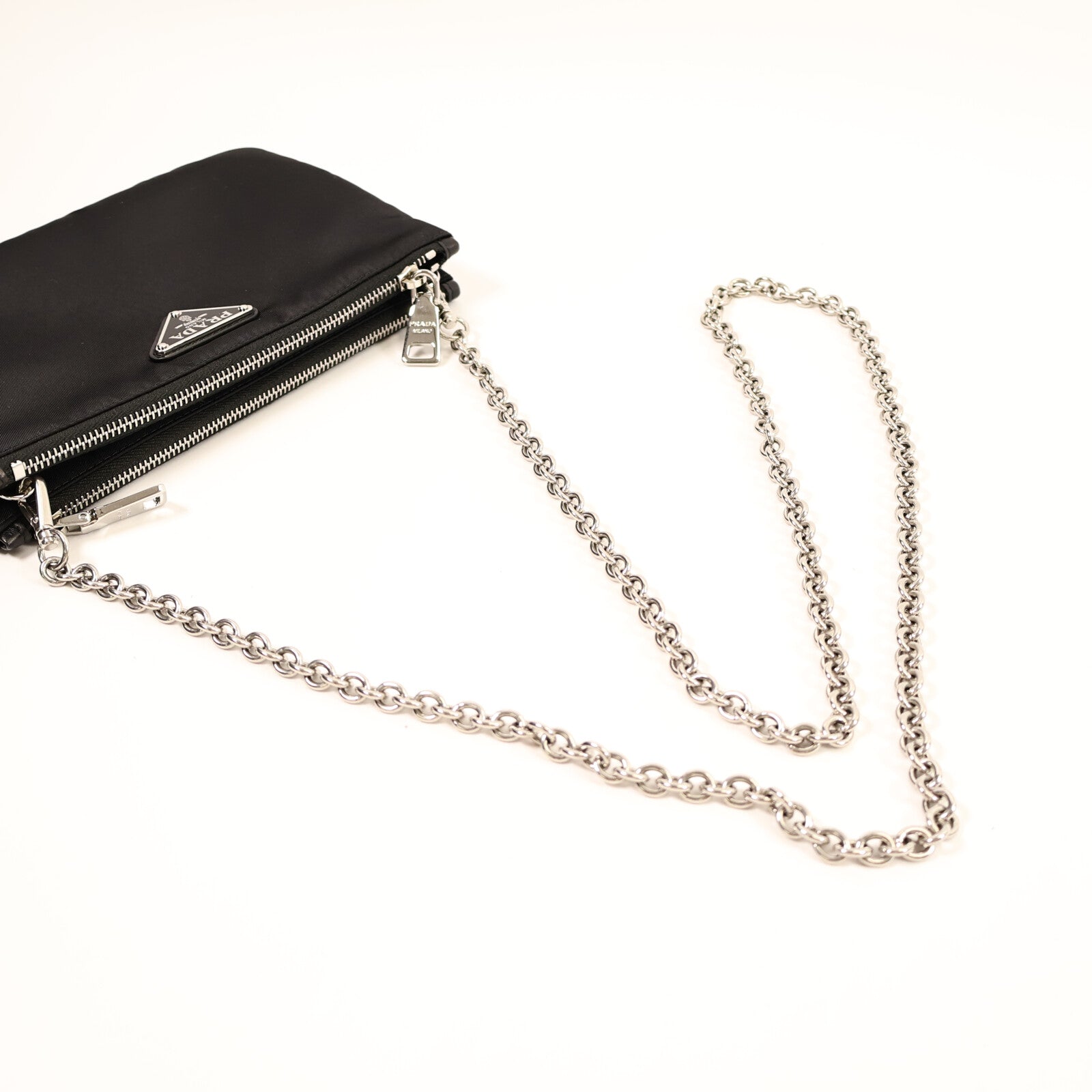 PRADA 尼龍Tessuto Pocket鏈帶肩背袋
