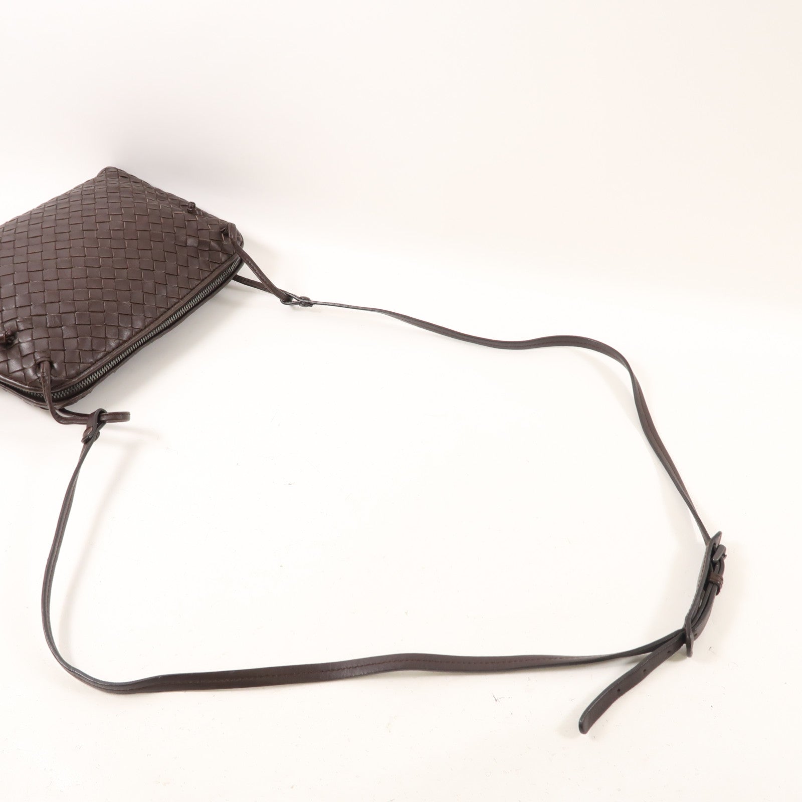 BOTTEGA VENETA 羊皮皮革Shoulder Bag銀扣肩背袋棕色
