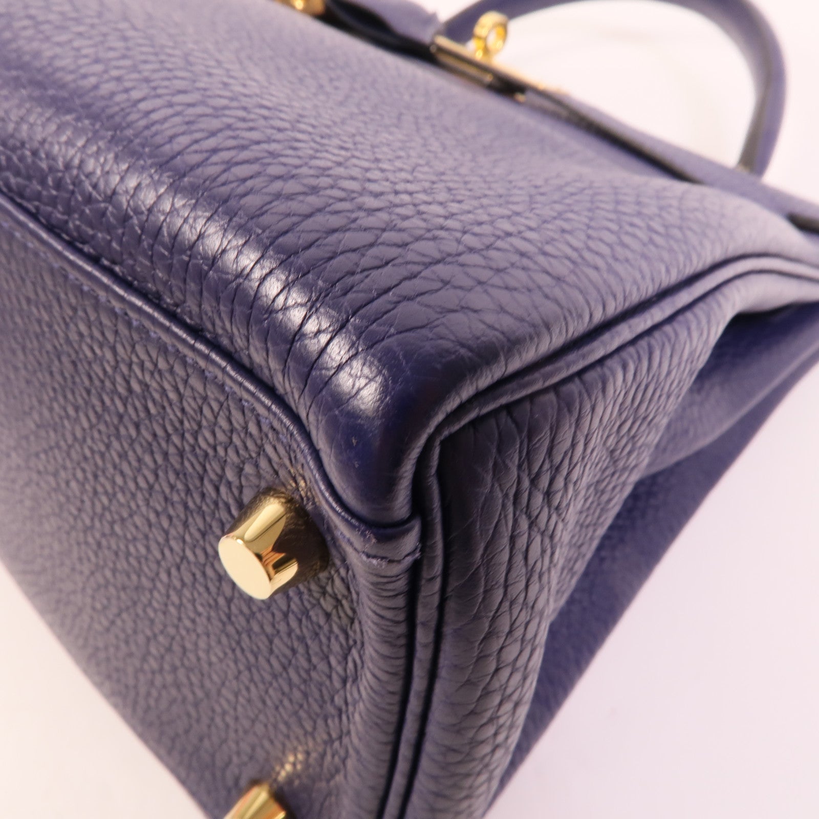 HERMES Togo皮革Kelly 28手挽肩背兩用袋Bleu Encre