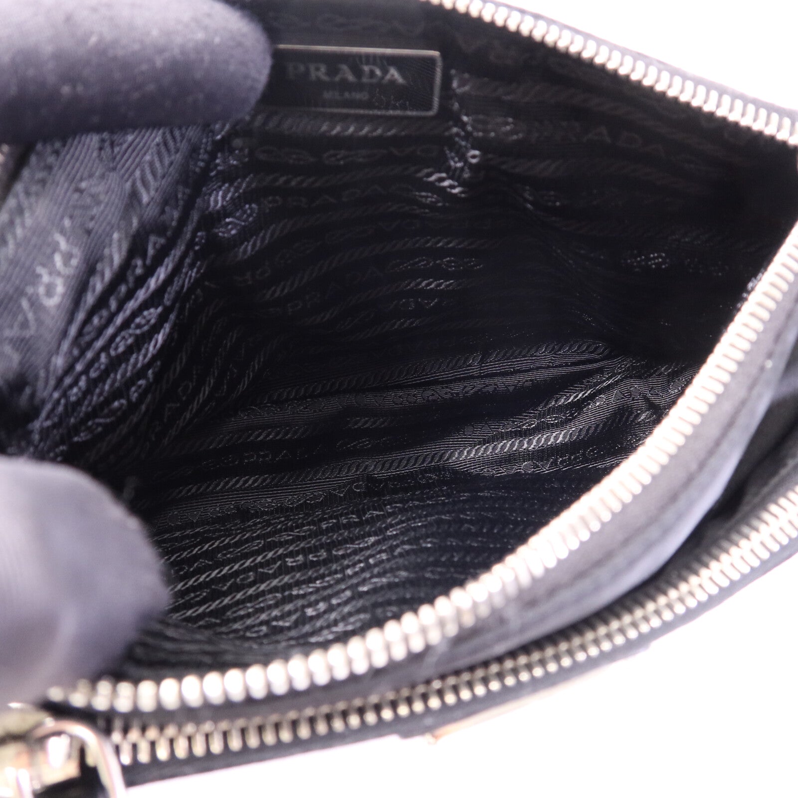 PRADA 尼龍Shoulder Bag銀扣手挽肩背兩用袋