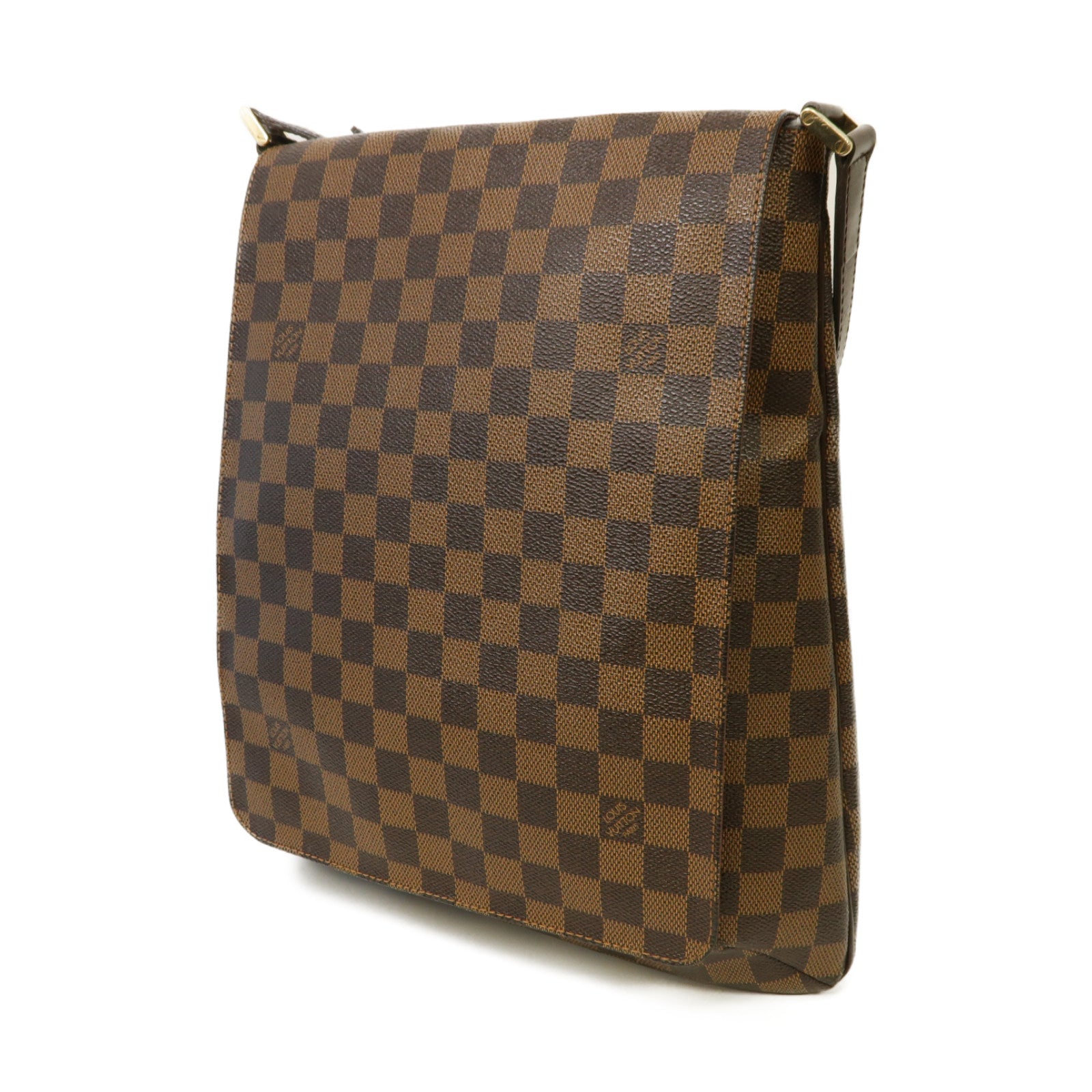 LOUIS VUITTON Damier Musette金扣肩背袋棕色