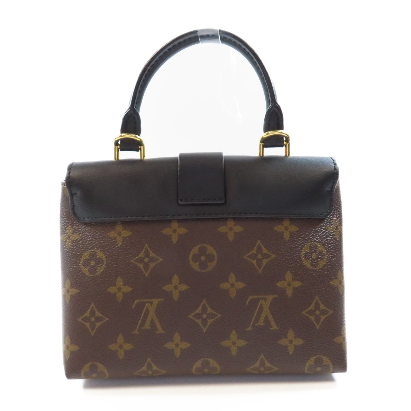 LOUIS VUITTON Monogram Locky BB金扣手挽肩背兩用袋棕色/黑色