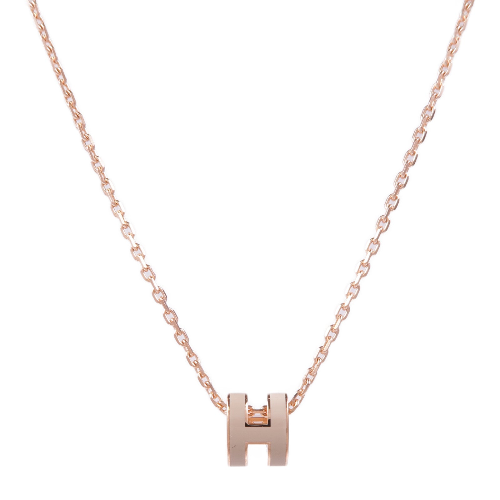 HERMES 金屬Pop H項鍊Marron Glace