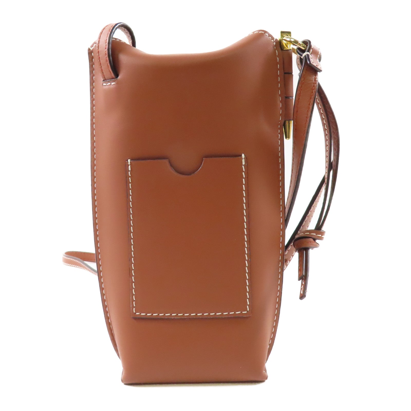 LOEWE 牛皮皮革Gate Pocket銀扣肩背袋