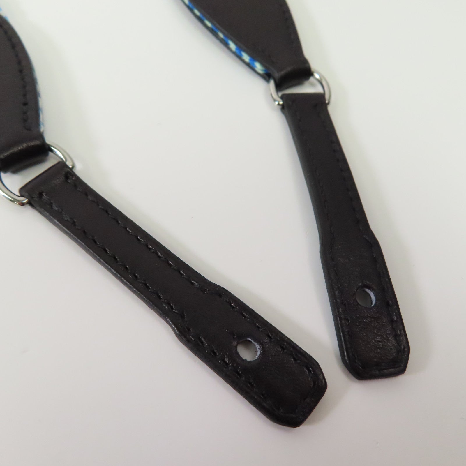 HERMES PHW Shoulder Strap Canvas Green Blue