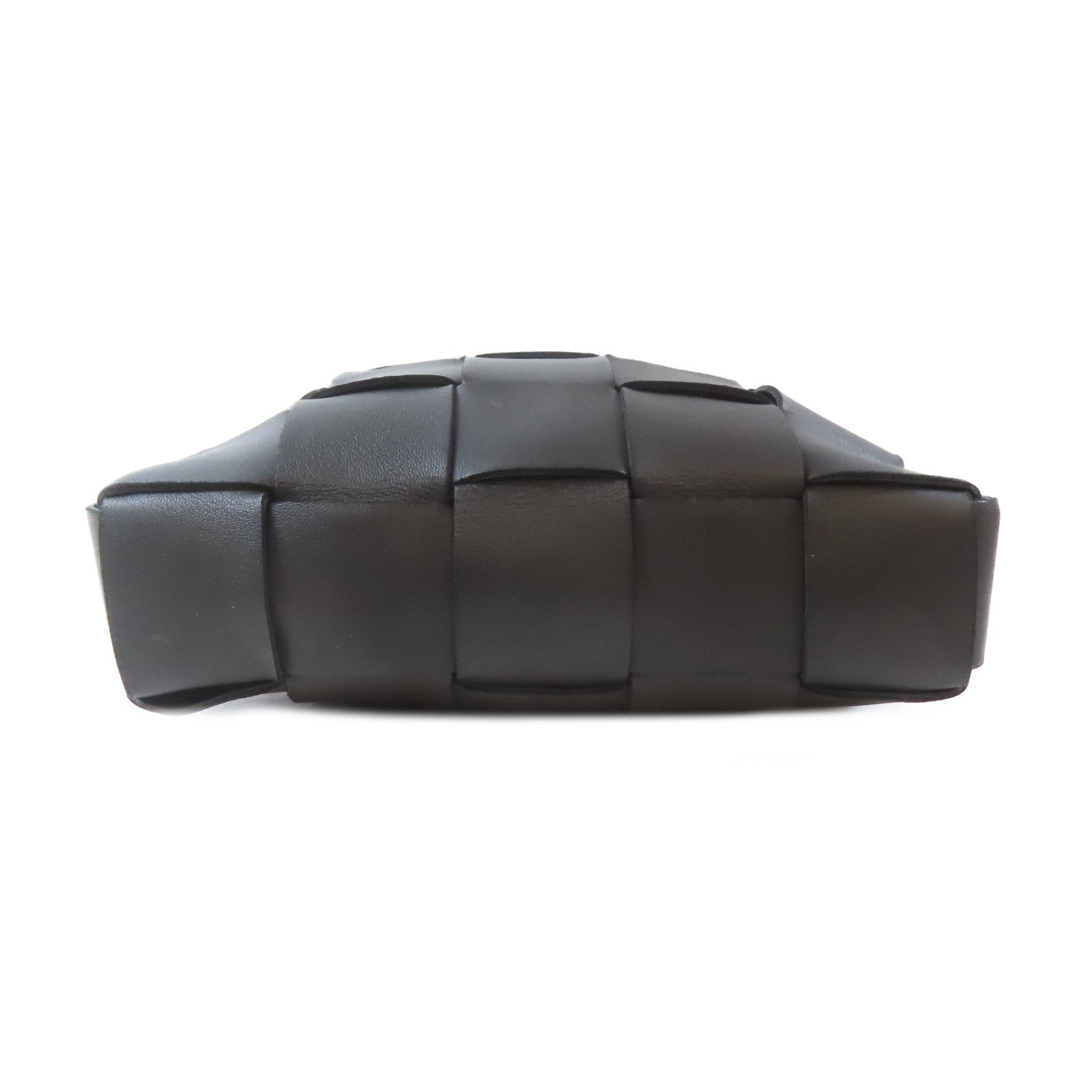BOTTEGA VENETA 織紋牛皮皮革Shoulder Bag銀扣肩背袋黑色
