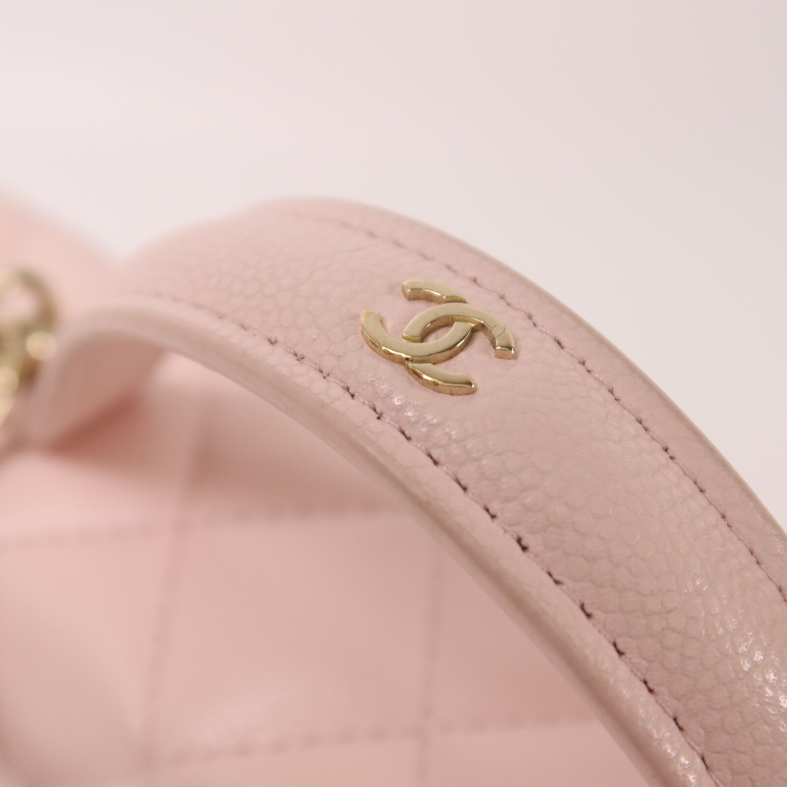 CHANEL 牛皮皮革Vanity With Chain鏈帶手挽肩背兩用袋