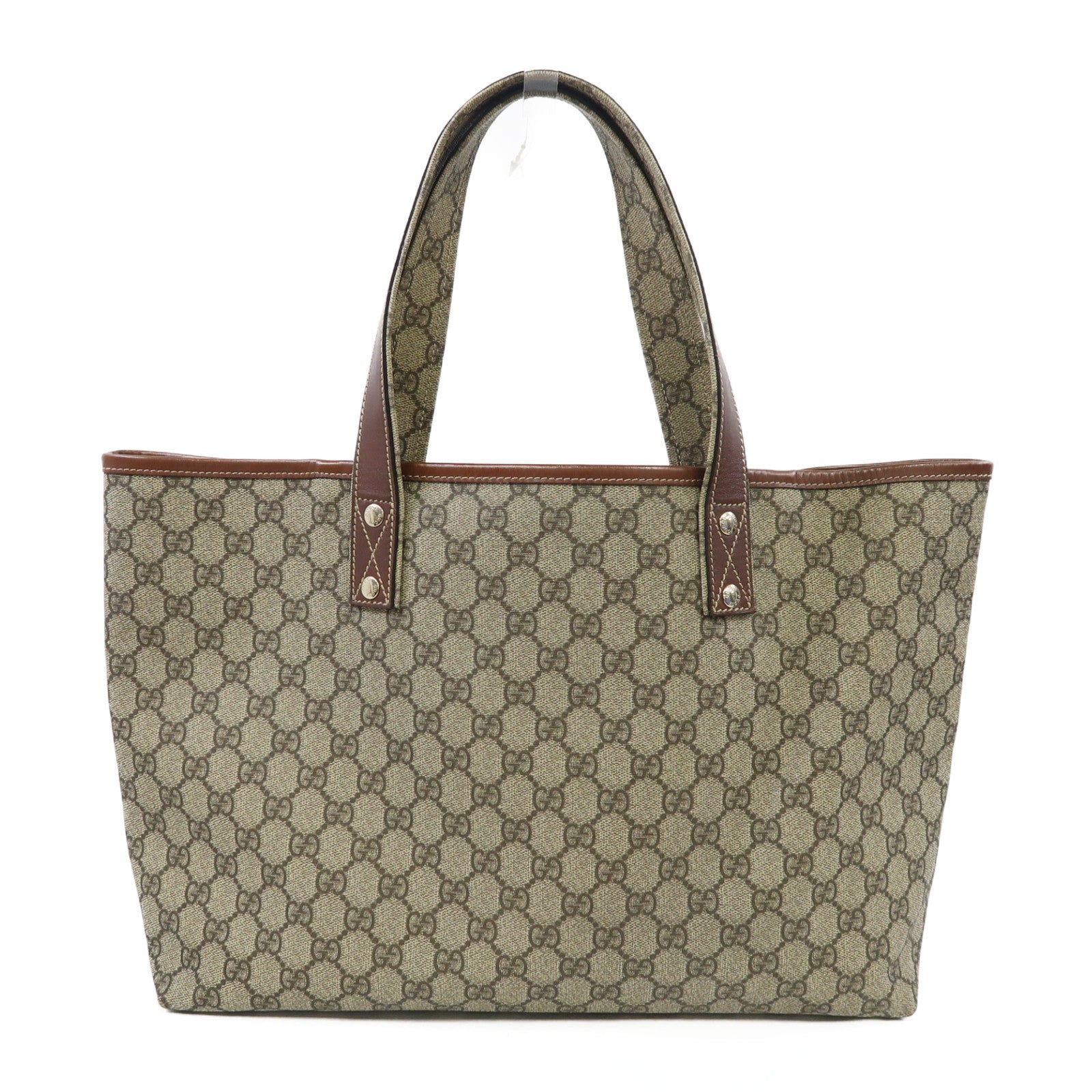 GUCCI 塗層帆布Tote Bag金扣手挽袋啡色