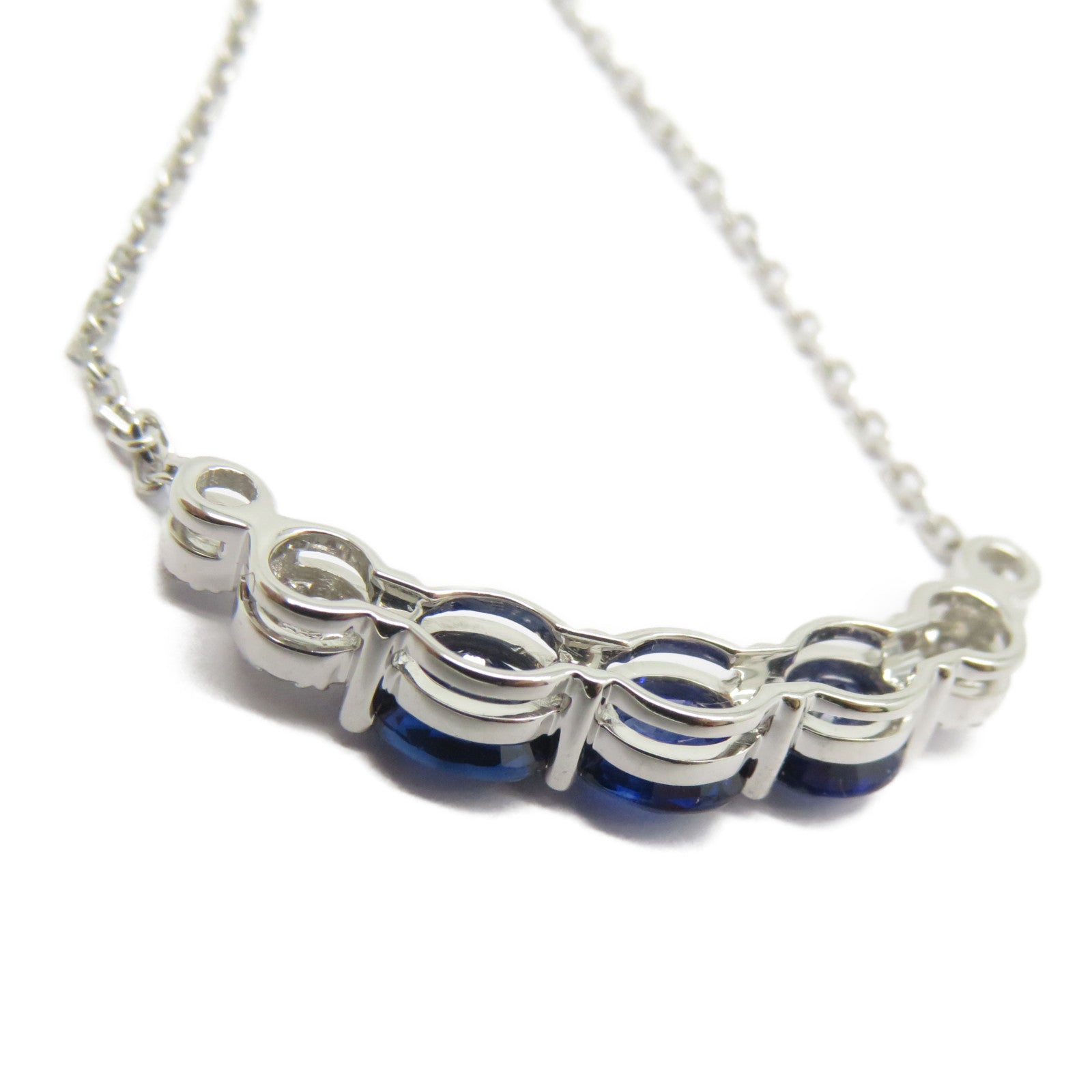 JEWELRY 【激減優惠】18K白金Sapphire Diamond Necklace 1.313ct藍寶石/0.131ct鑽石項鍊