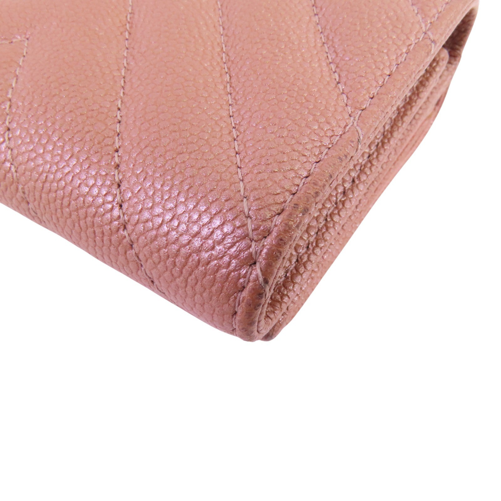 CHANEL 牛皮皮革Mini Wallet銀扣短錢包