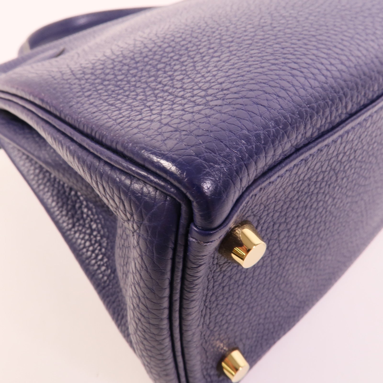 HERMES Togo皮革Kelly 28手挽肩背兩用袋Bleu Encre
