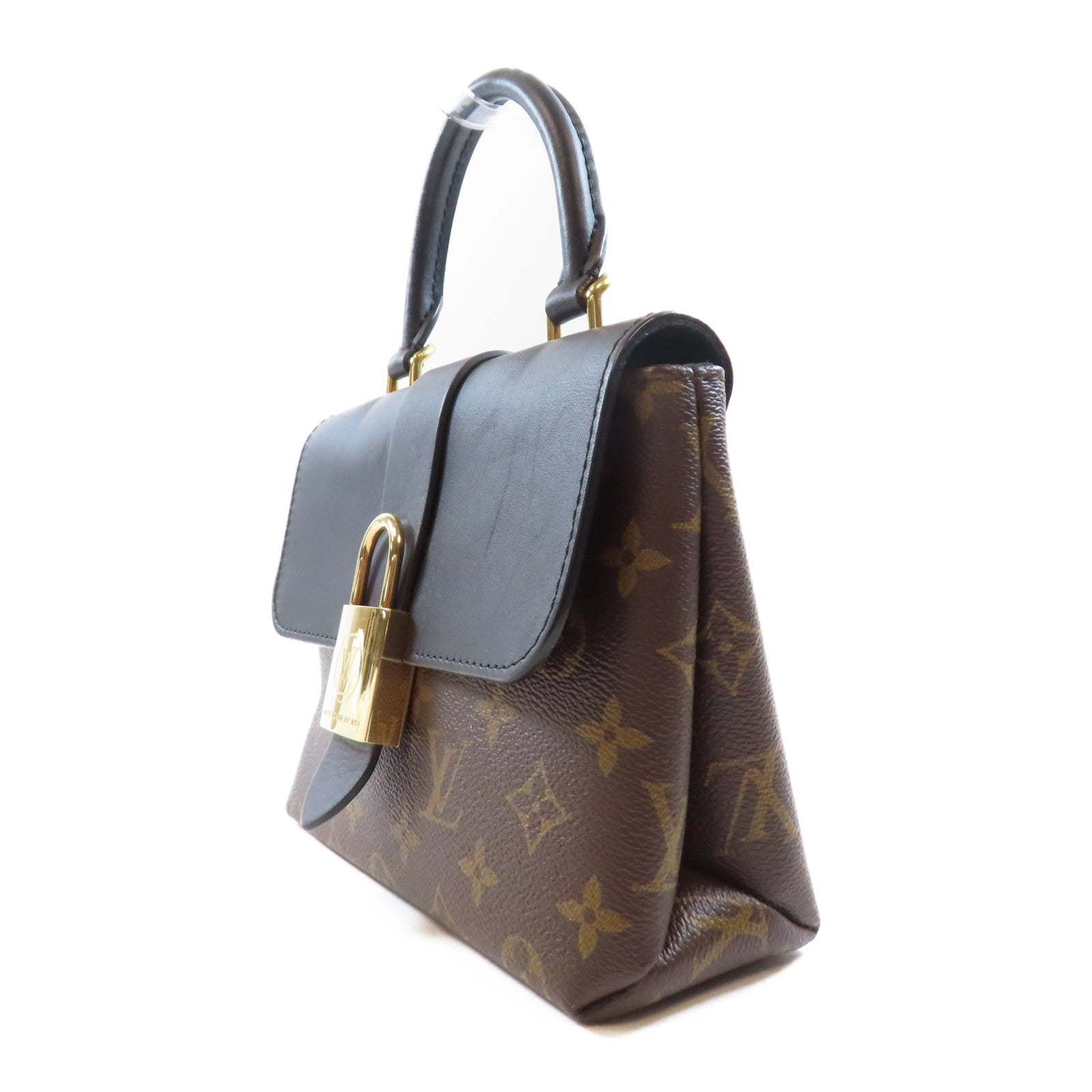 LOUIS VUITTON Monogram Locky BB金扣手挽肩背兩用袋棕色/黑色