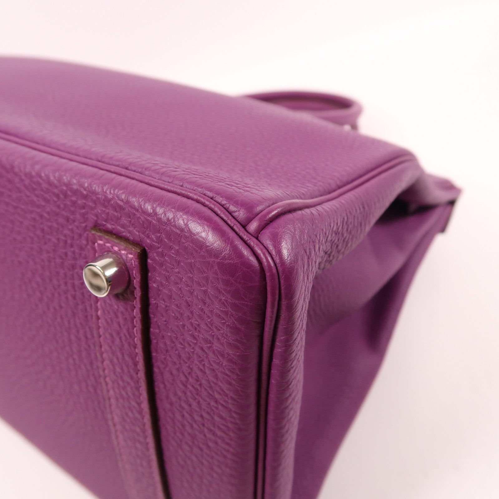 HERMES Clemence皮革Birkin35銀扣手挽袋