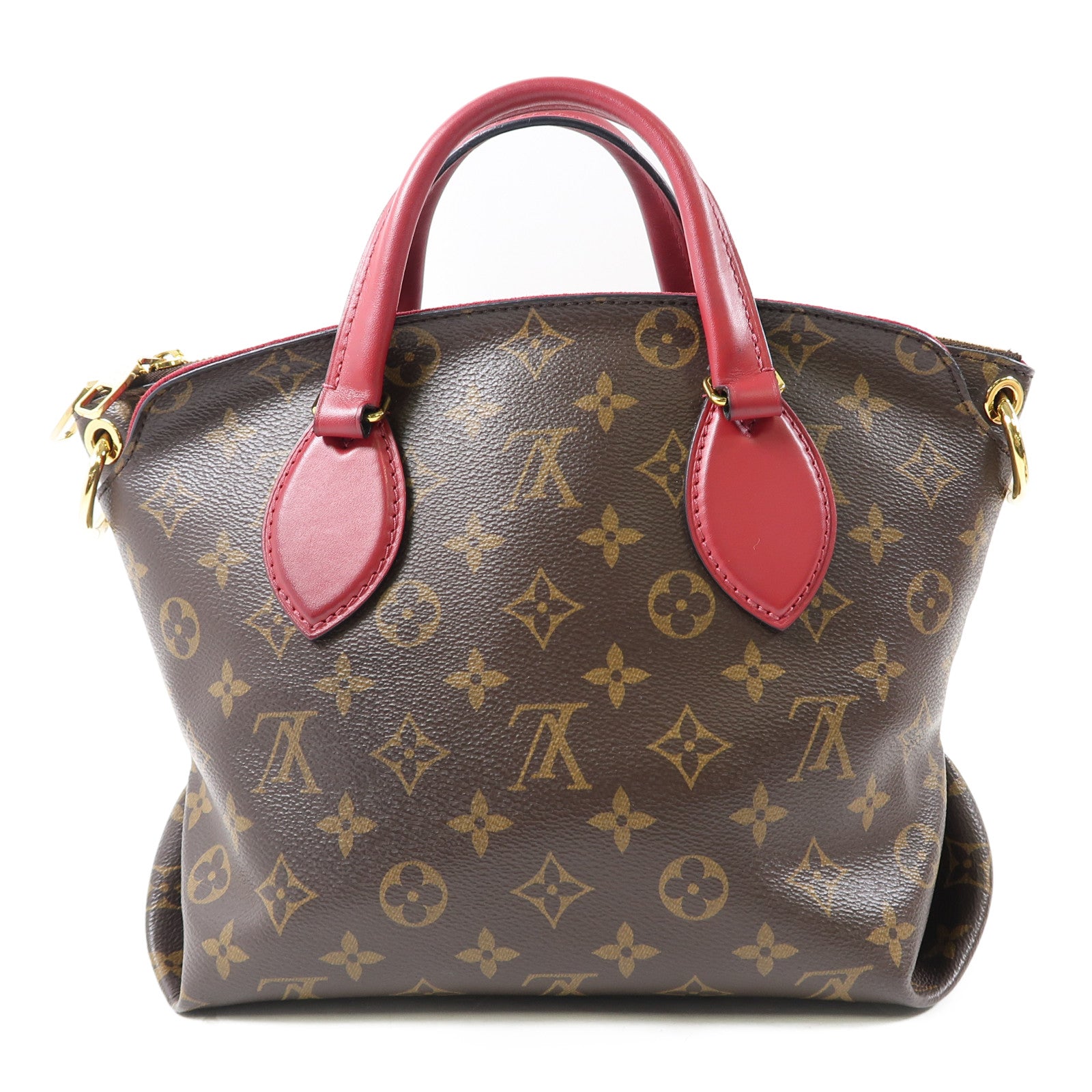 LOUIS VUITTON 【激減優惠】Monogram Flower Zipped Tote PM金扣手挽肩背兩用袋啡色