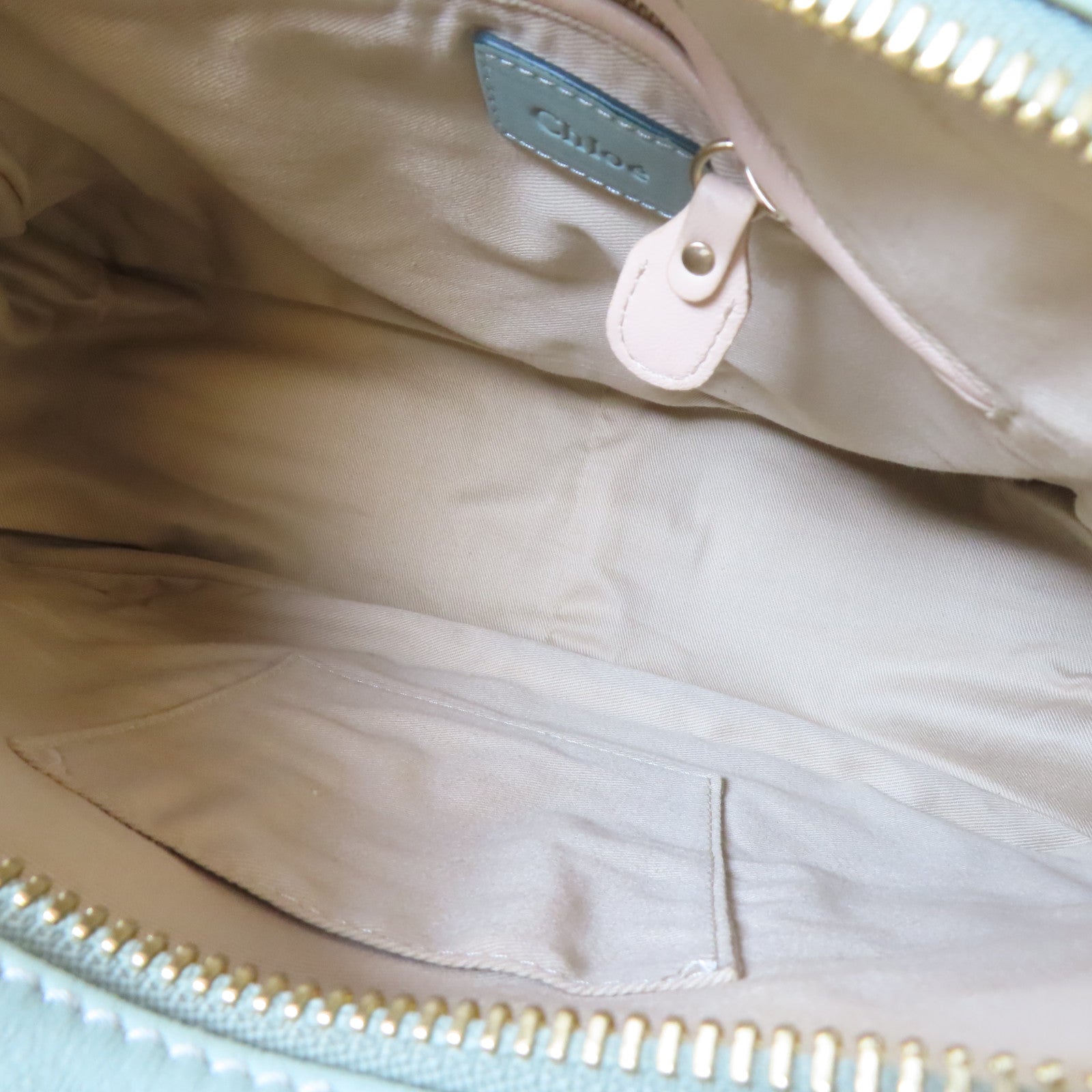 Chloe 牛皮皮革2 Way Shoulder Bag金扣手挽肩背兩用袋淺綠色
