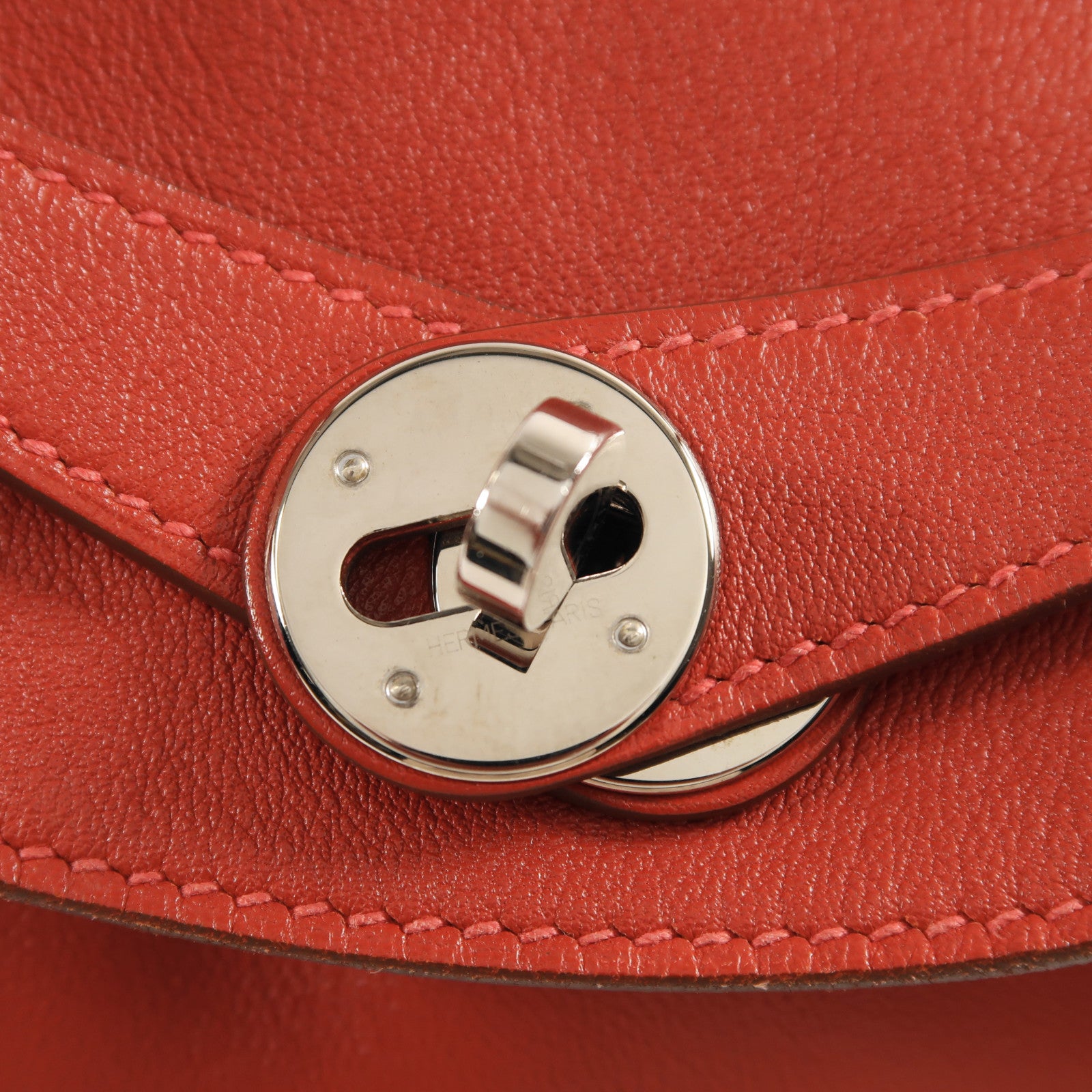 HERMES Swift皮革Lindy 30銀扣手挽肩背兩用袋Rouge Casaque