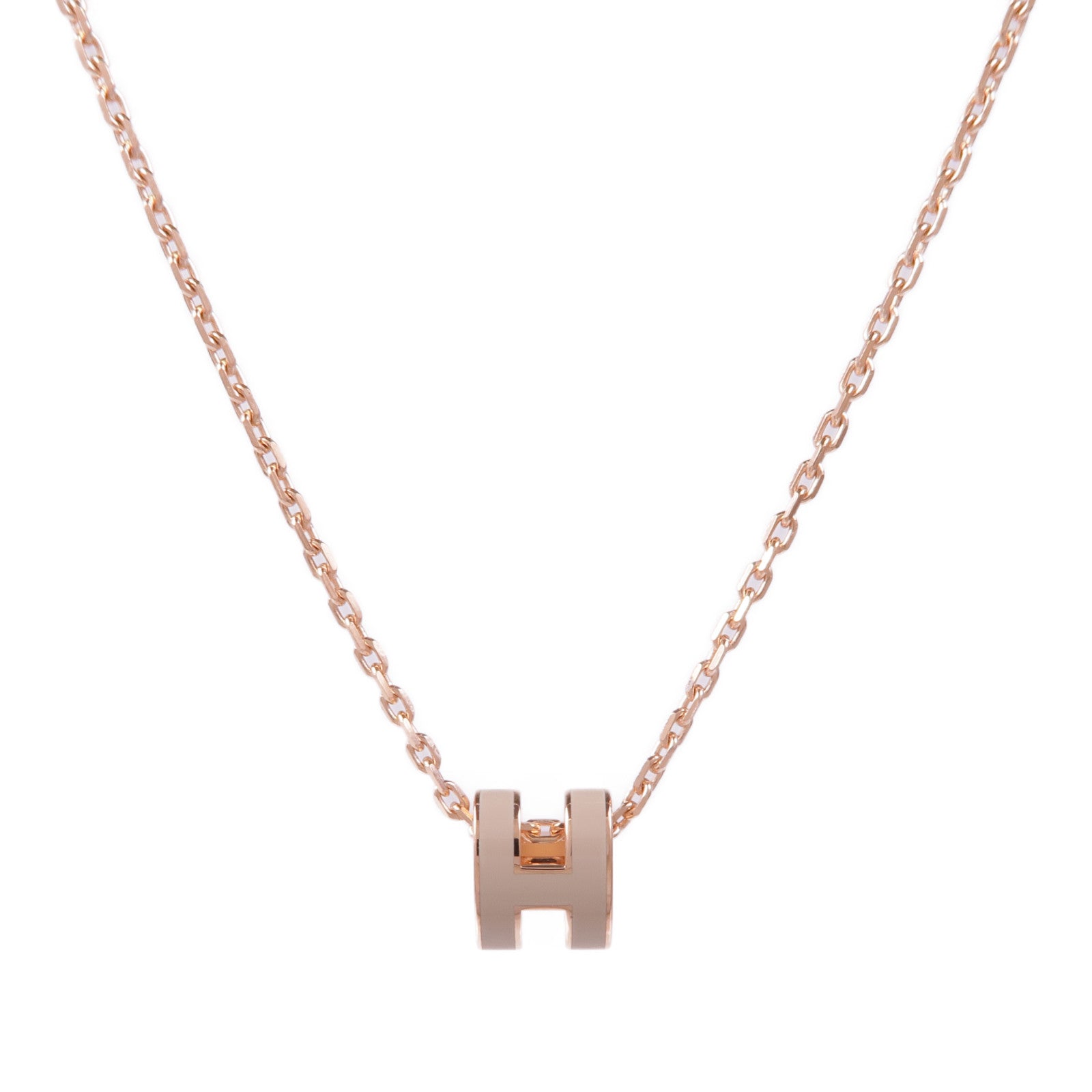 HERMES 金屬Pop H項鍊Marron Glace