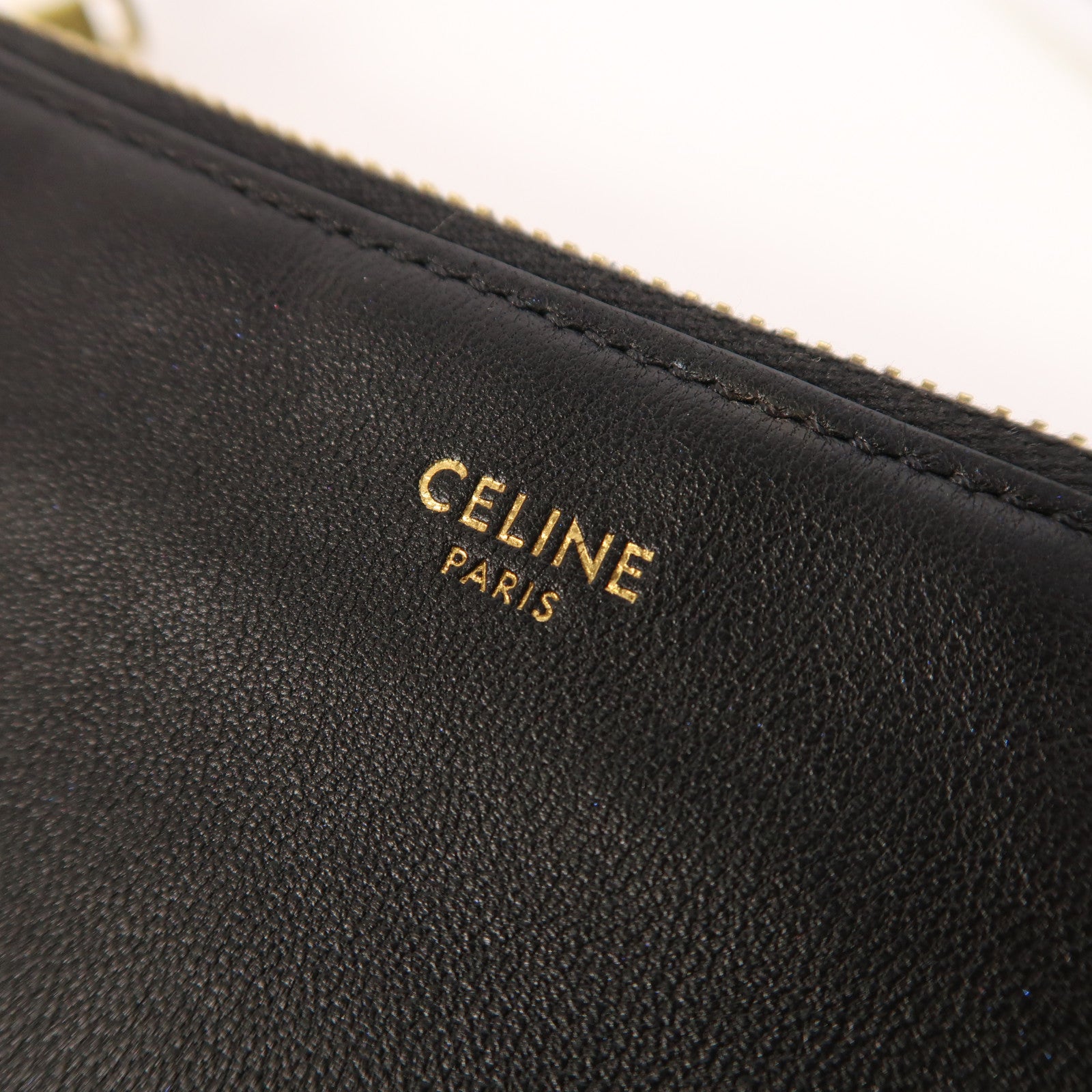 CELINE 羊皮皮革Trio金扣肩背袋