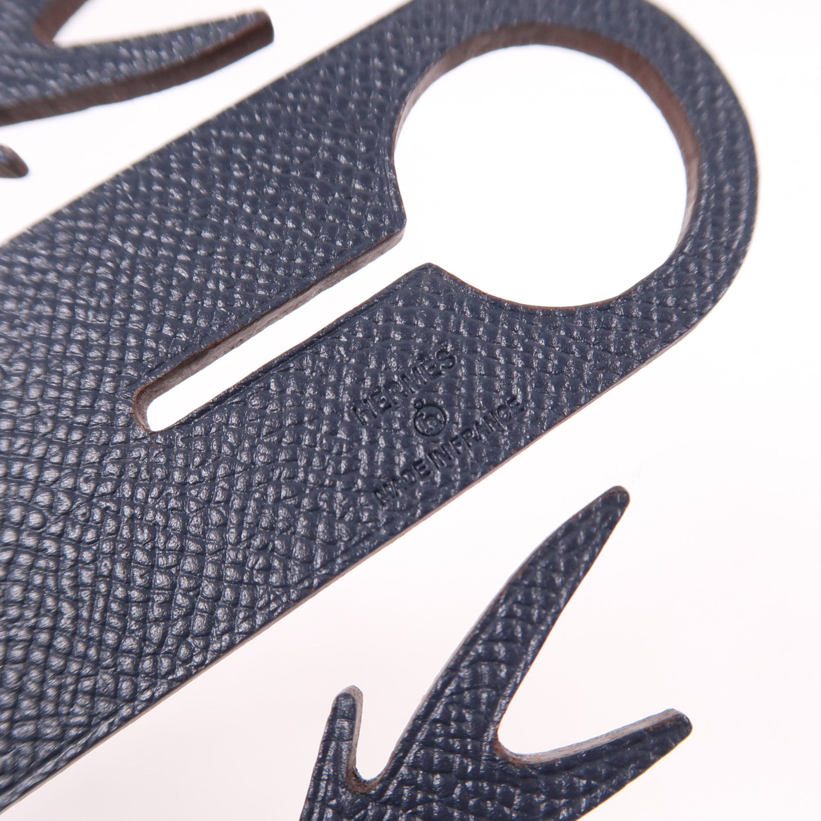 HERMES Petit H Reindeer Deer Travel Luggage Tag Charm Epsom Leather Blue/Red