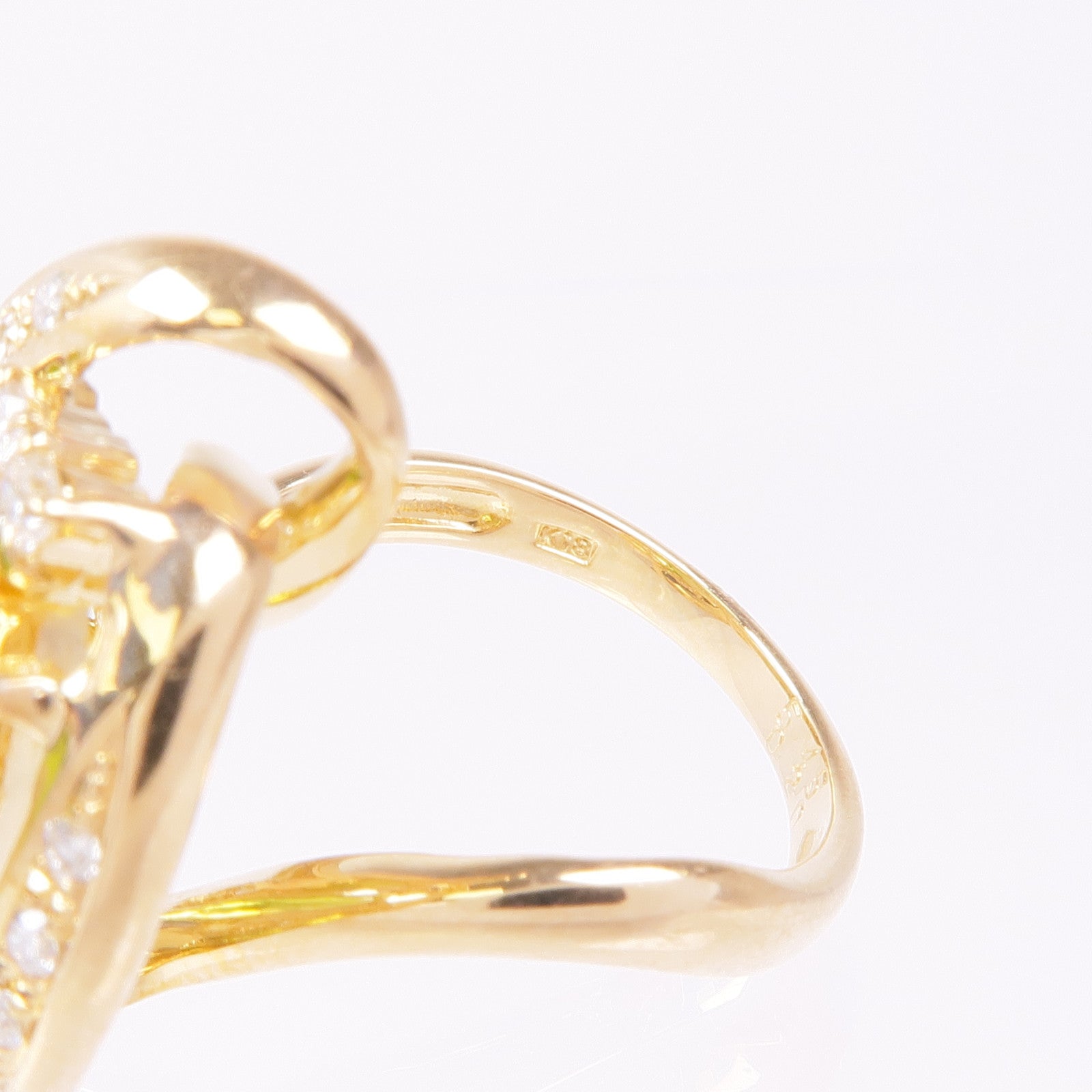 JEWELRY 18K黃金Peridot Diamond Ring橄欖石/鑽石戒指US#6.5