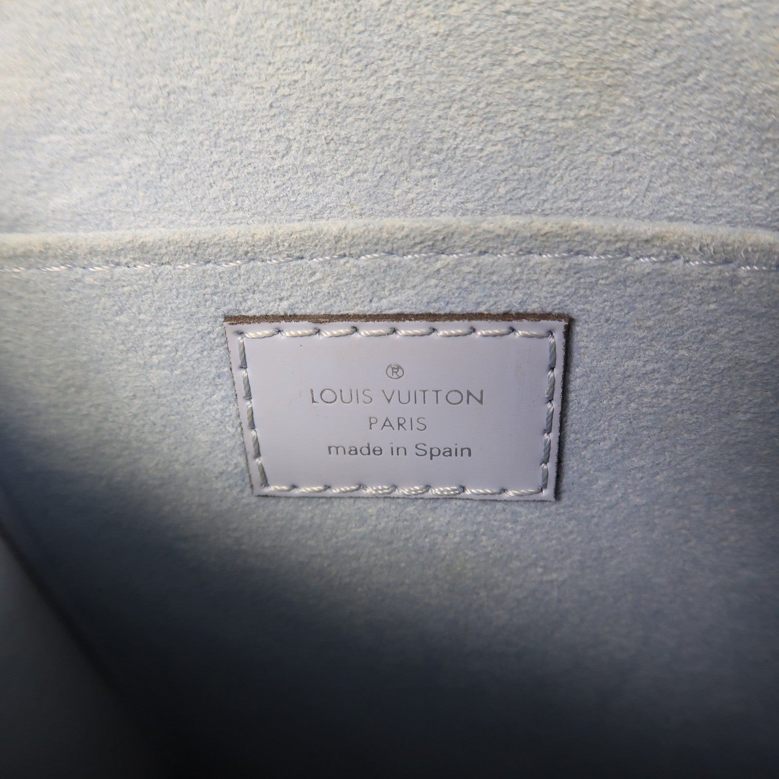 LOUIS VUITTON Epi Petit Sac Piat銀扣手挽肩背兩用袋藍色