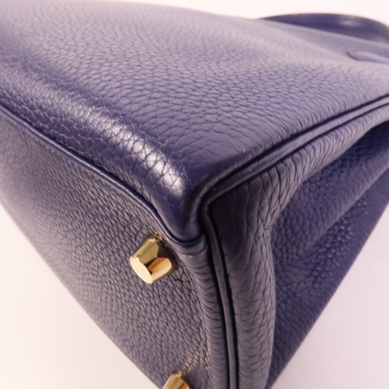 HERMES Togo皮革Kelly 28手挽肩背兩用袋Bleu Encre