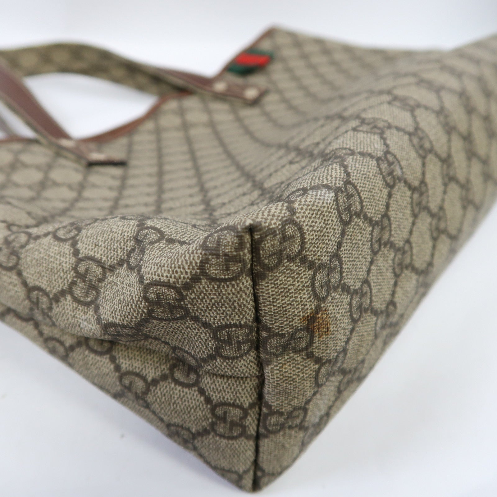 GUCCI 塗層帆布Tote Bag金扣手挽袋啡色