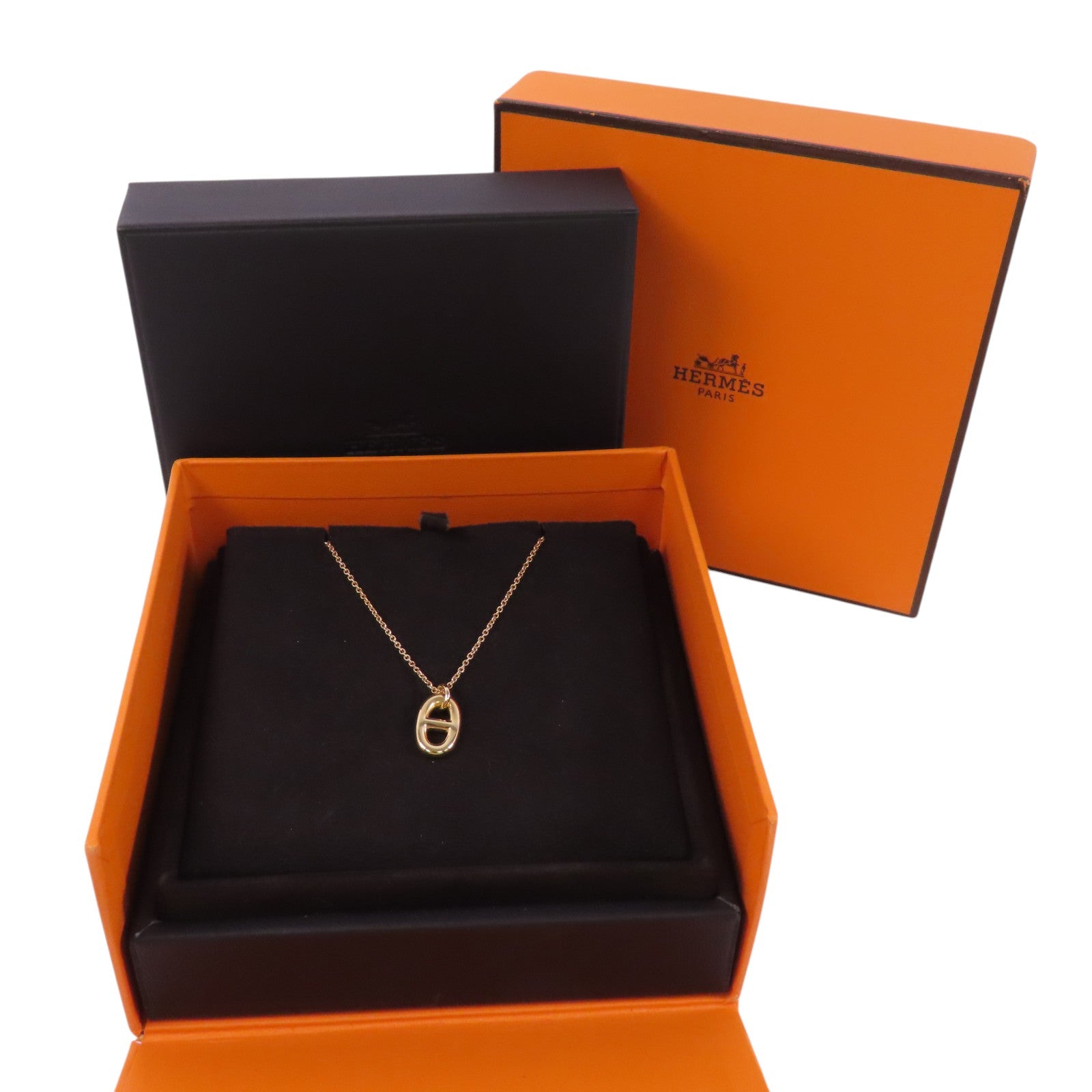 HERMES 18K玫瑰金Farandole Pendant Necklace金扣項鏈