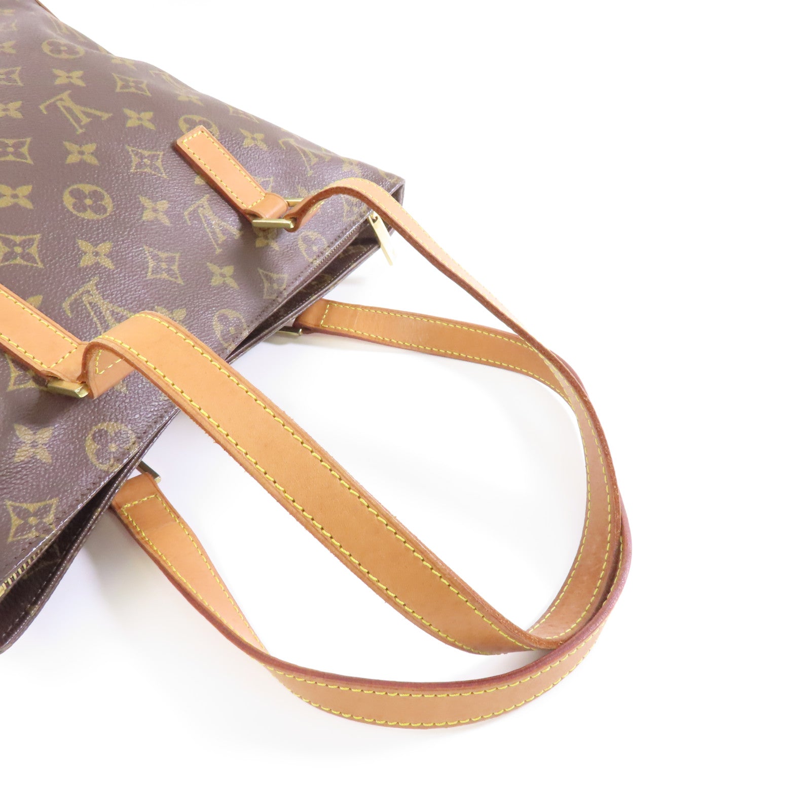LOUIS VUITTON Monogram Cabas Piano金扣肩背袋棕色