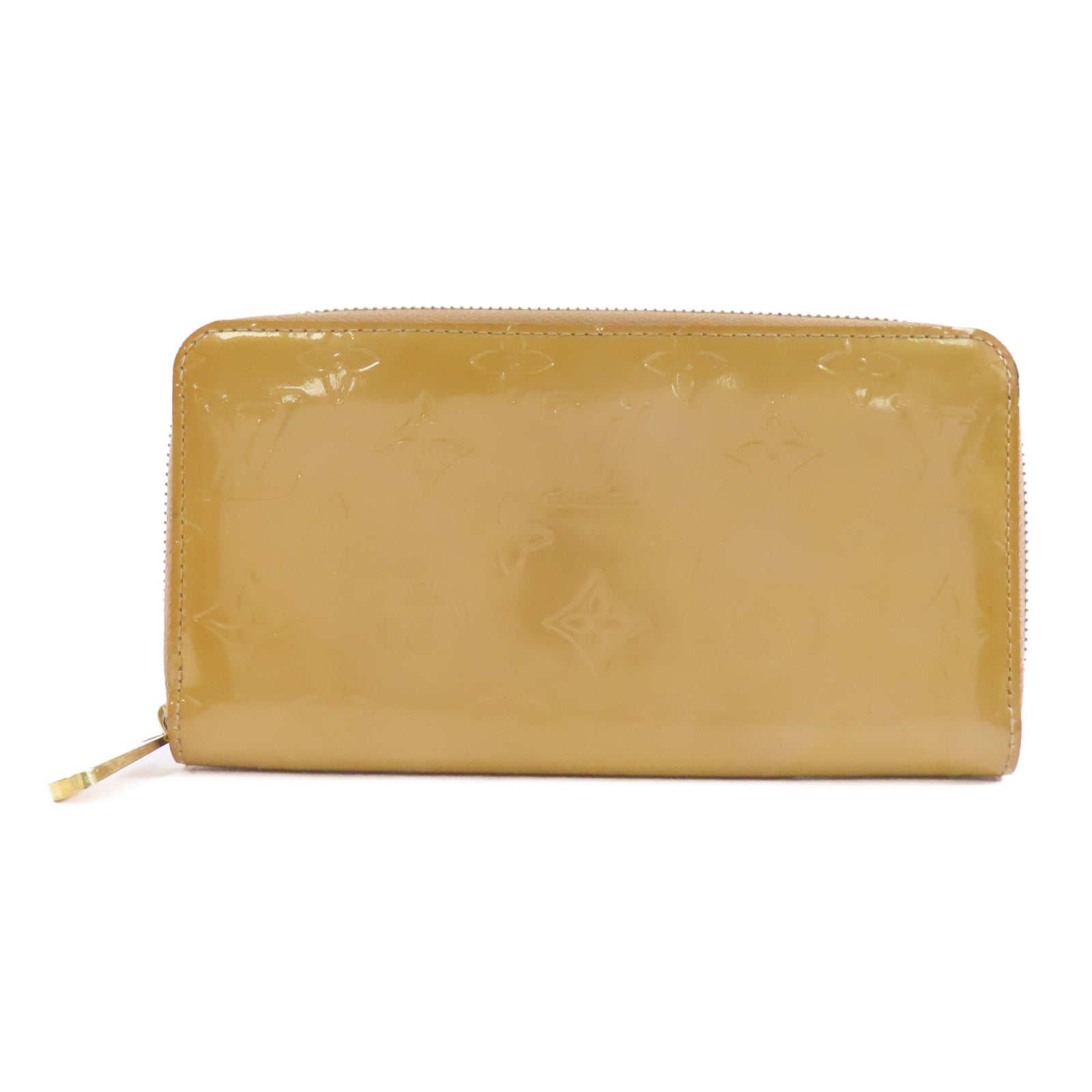 LOUIS VUITTON Vernis Zipped Long Wallet金扣長錢包杏色