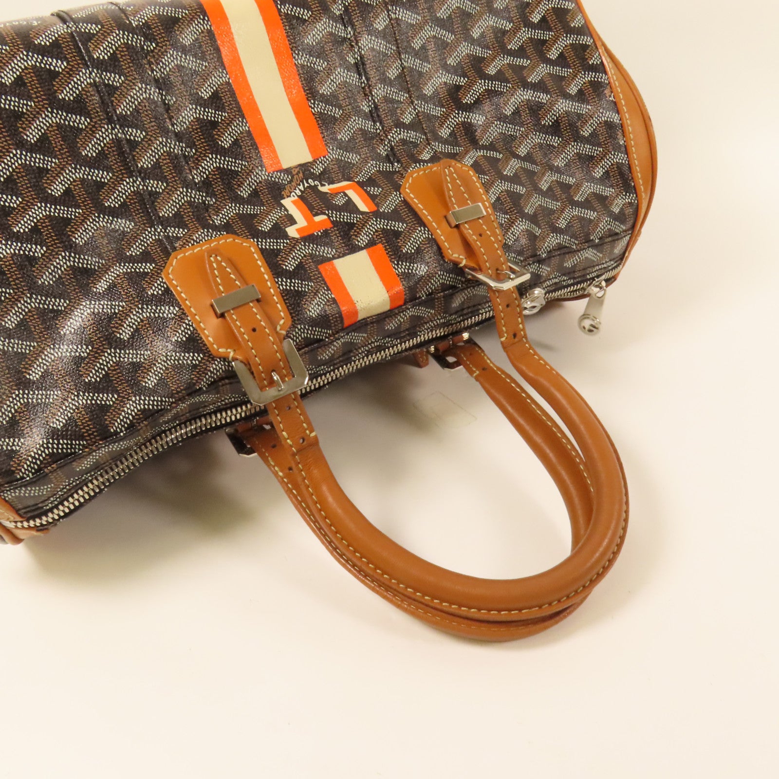GOYARD 塗層帆布Croisieve 35銀扣手挽袋