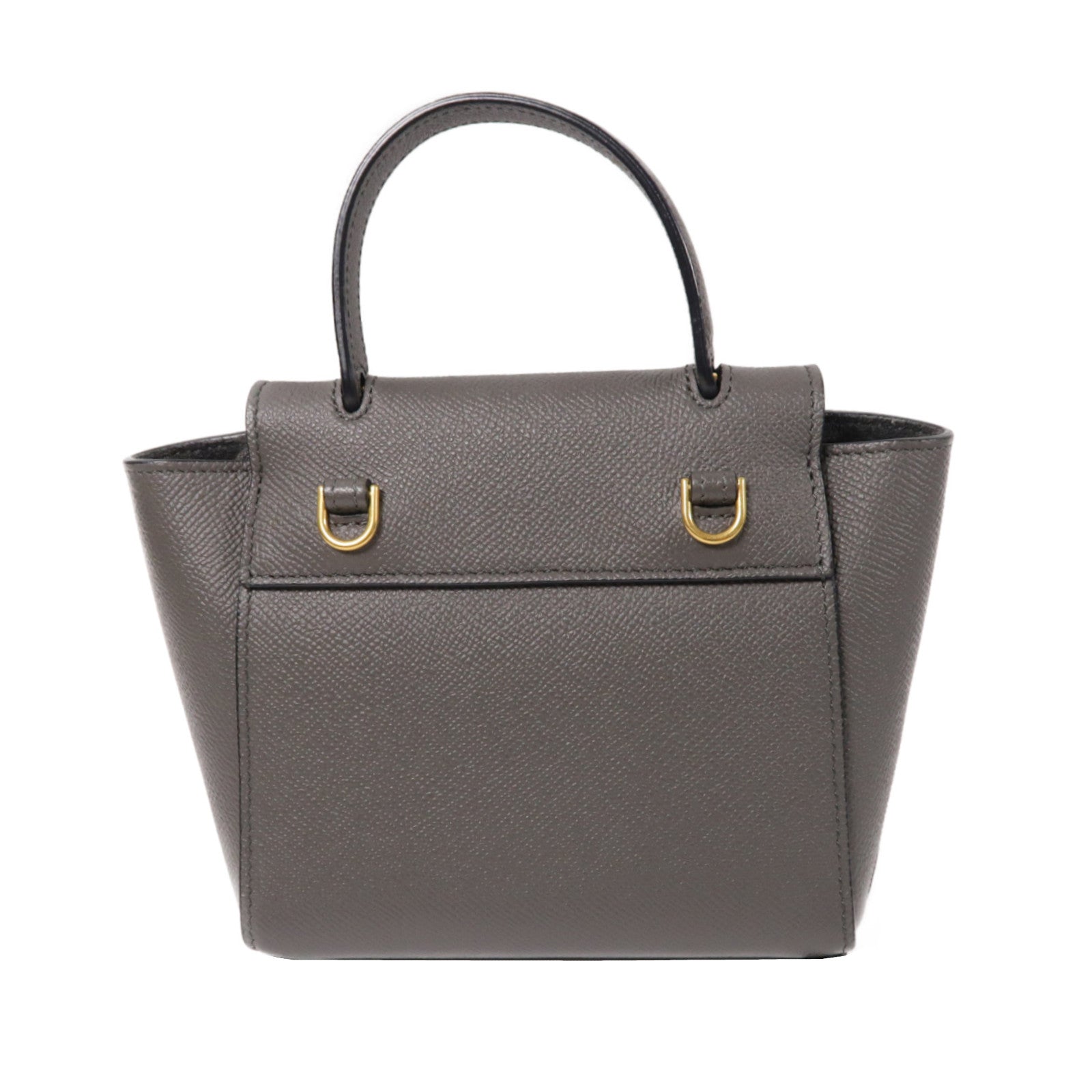 CELINE 牛皮皮革Mini Belt Bag金扣手挽肩背兩用袋灰色