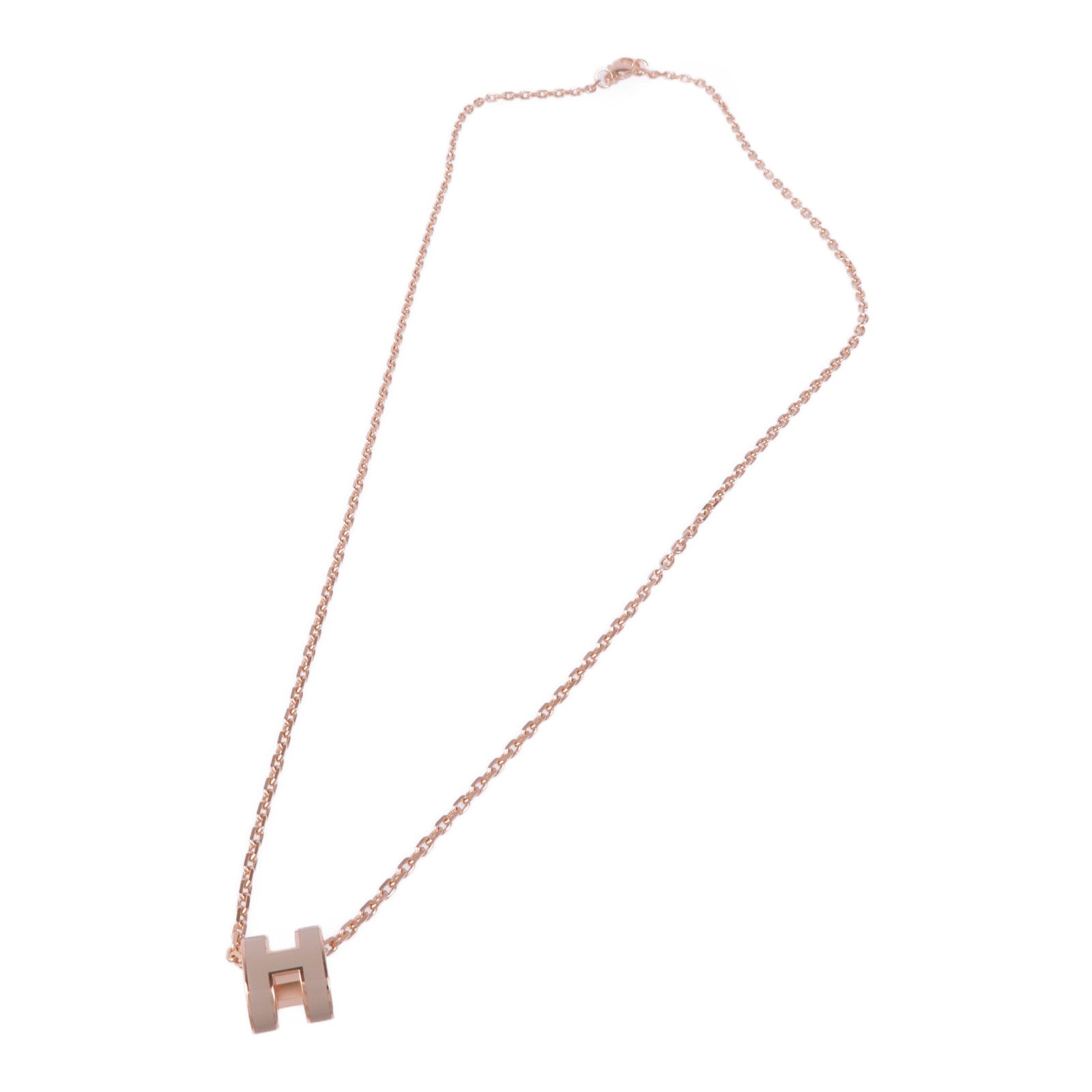 HERMES 金屬Pop H項鍊Marron Glace