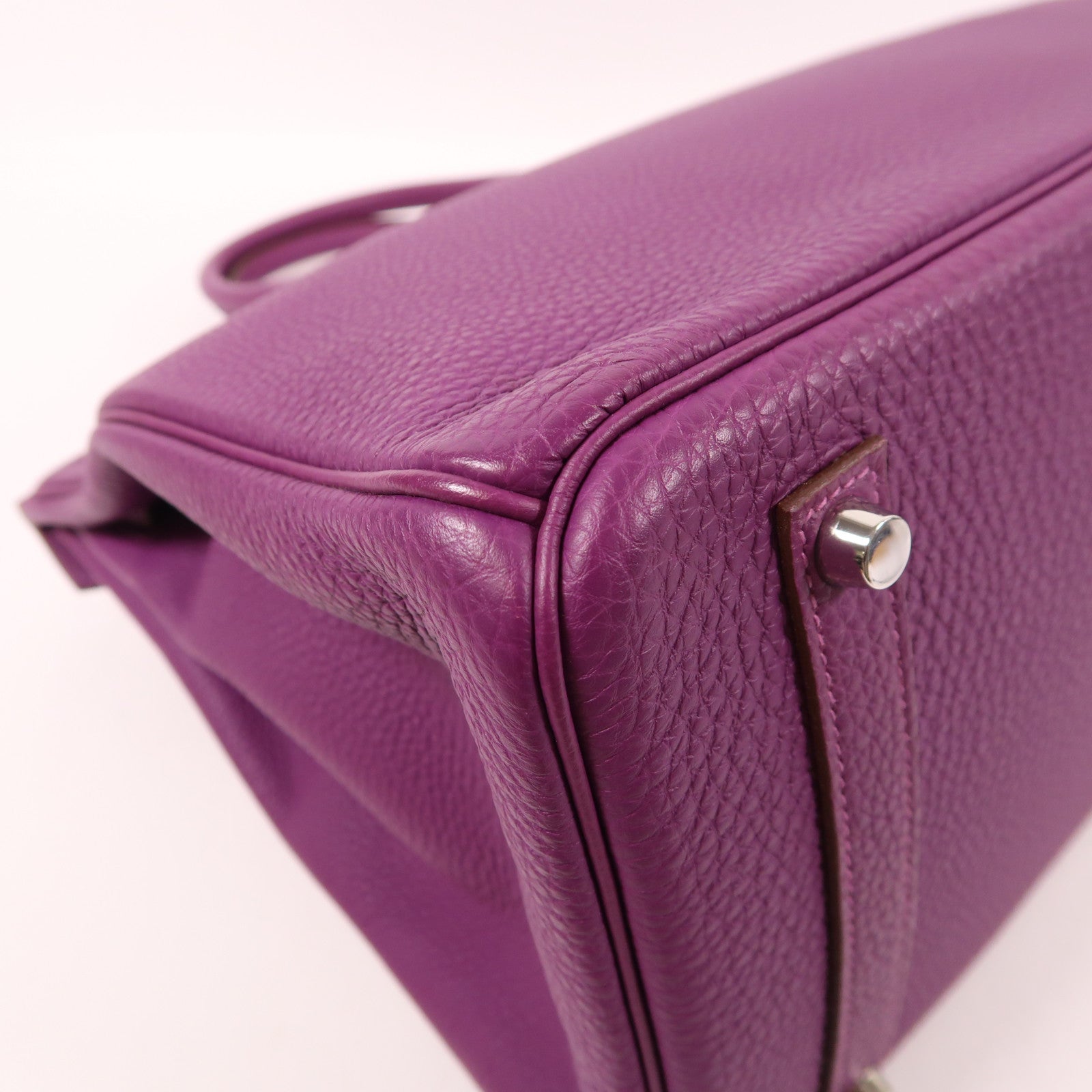 HERMES Clemence皮革Birkin35銀扣手挽袋