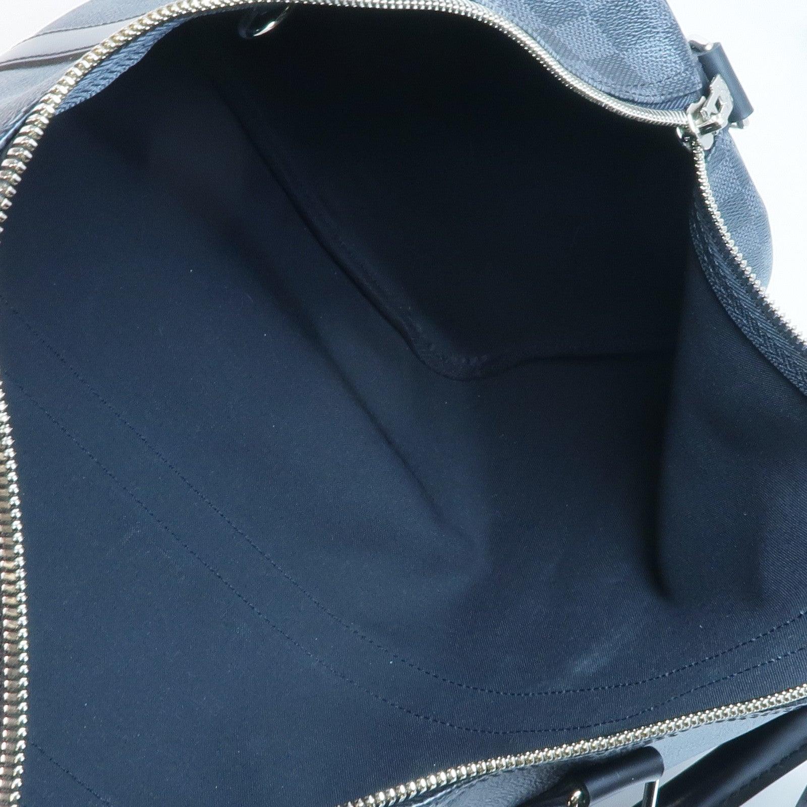 LOUIS VUITTON Damier Graphite Keepall 45 Bandouliere銀扣手挽肩背兩用袋