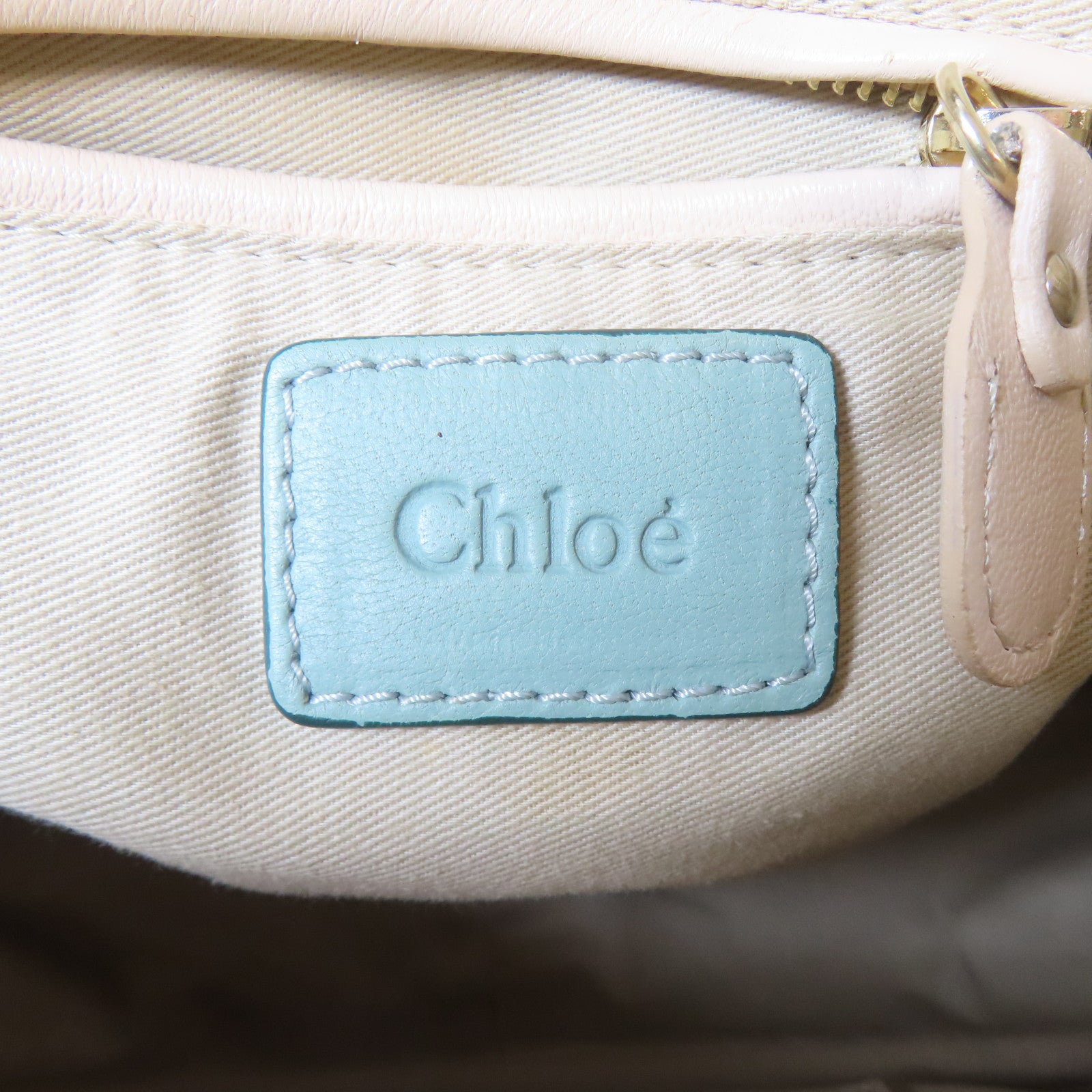 Chloe 牛皮皮革2 Way Shoulder Bag金扣手挽肩背兩用袋淺綠色