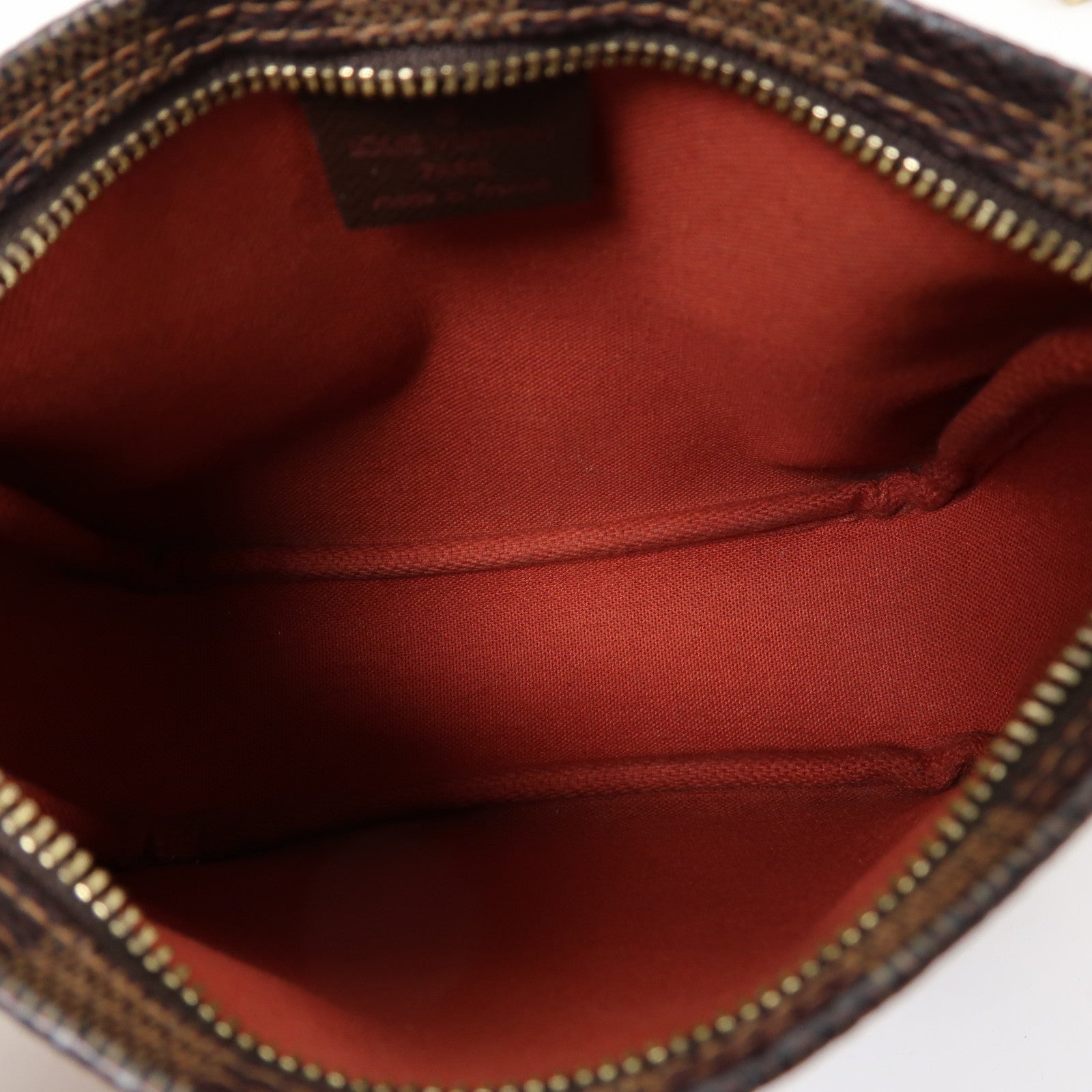 LOUIS VUITTON Damier Ebene Trousse金扣肩背袋啡色