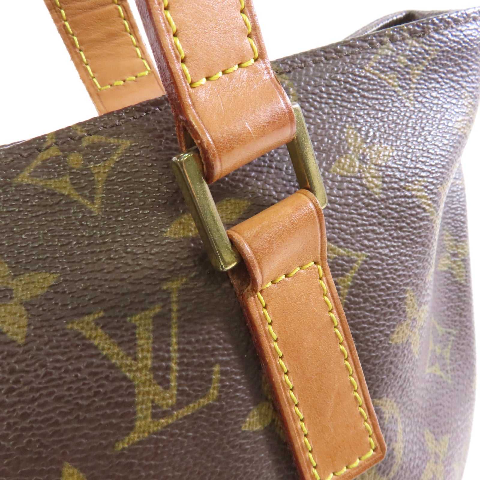 LOUIS VUITTON Monogram Cabas Piano金扣肩背袋棕色