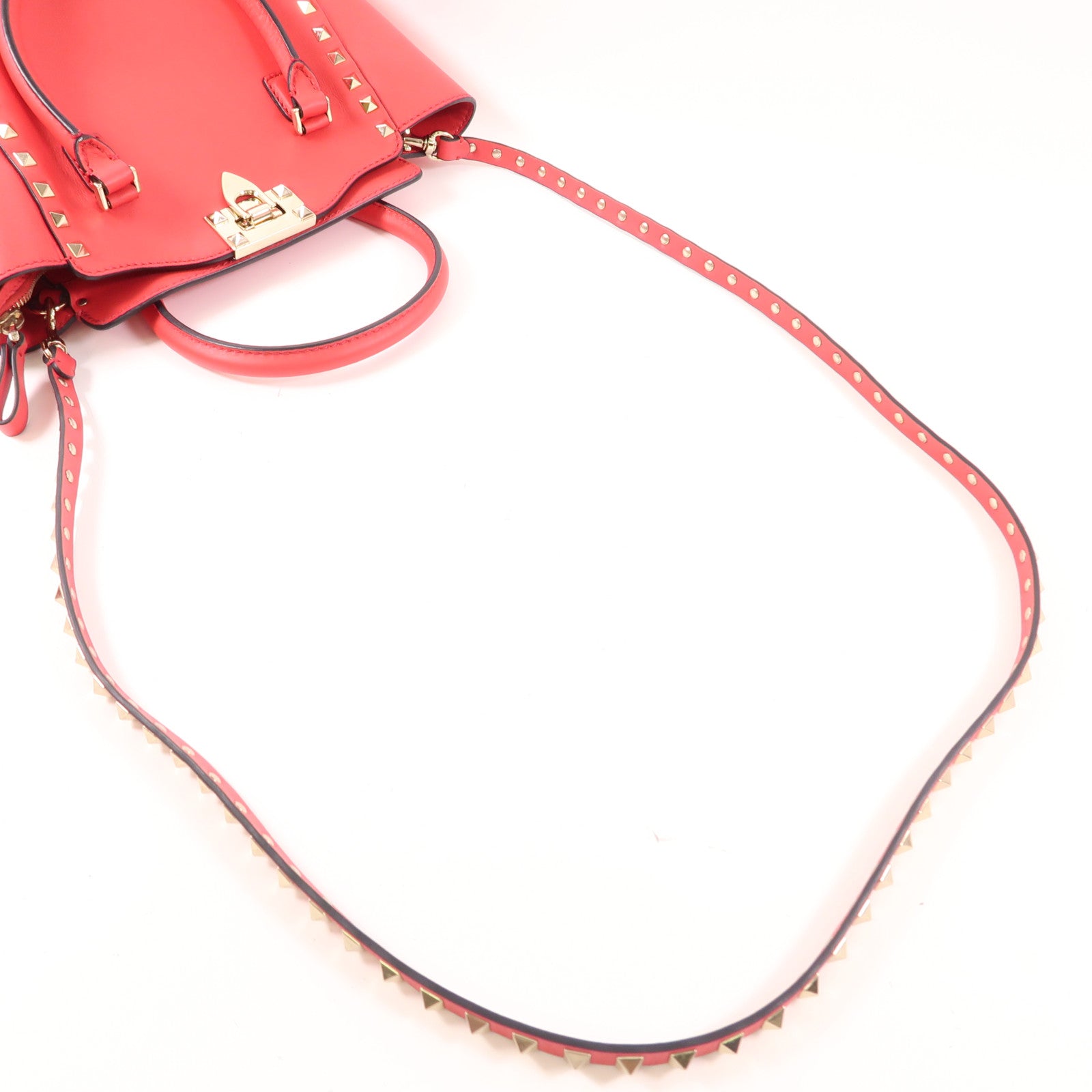 Valentino 【激減優惠】牛皮皮革2 Way Shoulder Bag金扣手挽肩背兩用袋