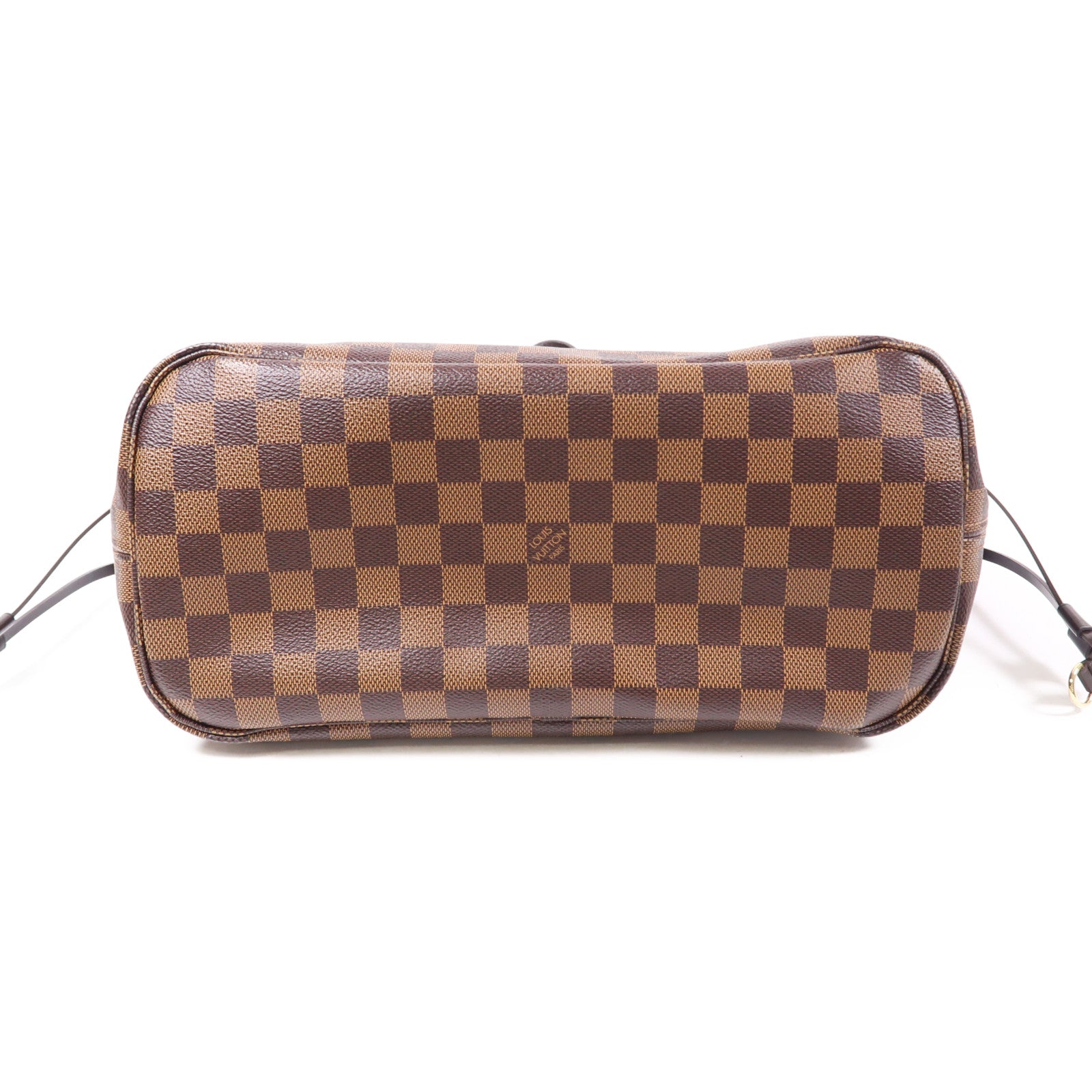 LOUIS VUITTON Damier Neverfull MM金扣肩背袋/手挽袋棕色