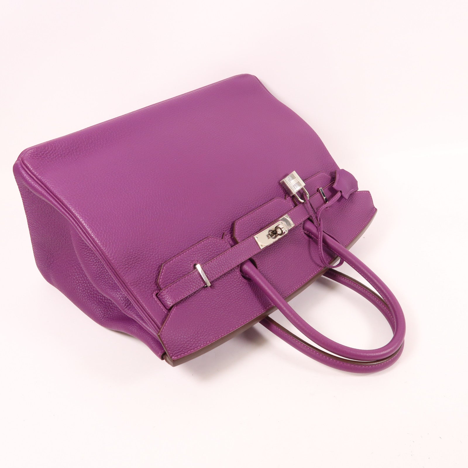HERMES Clemence皮革Birkin35銀扣手挽袋