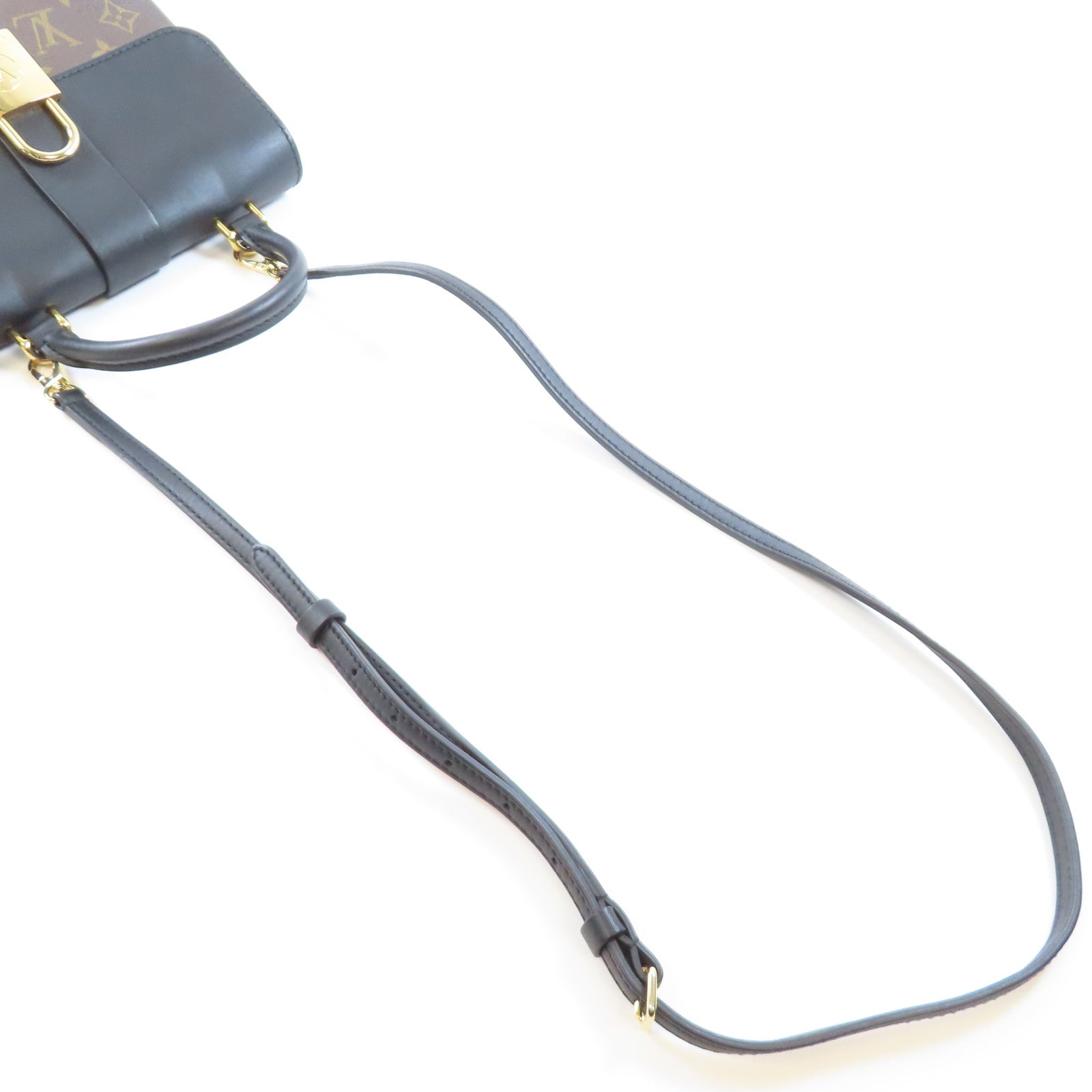 LOUIS VUITTON Monogram Locky BB金扣手挽肩背兩用袋棕色/黑色