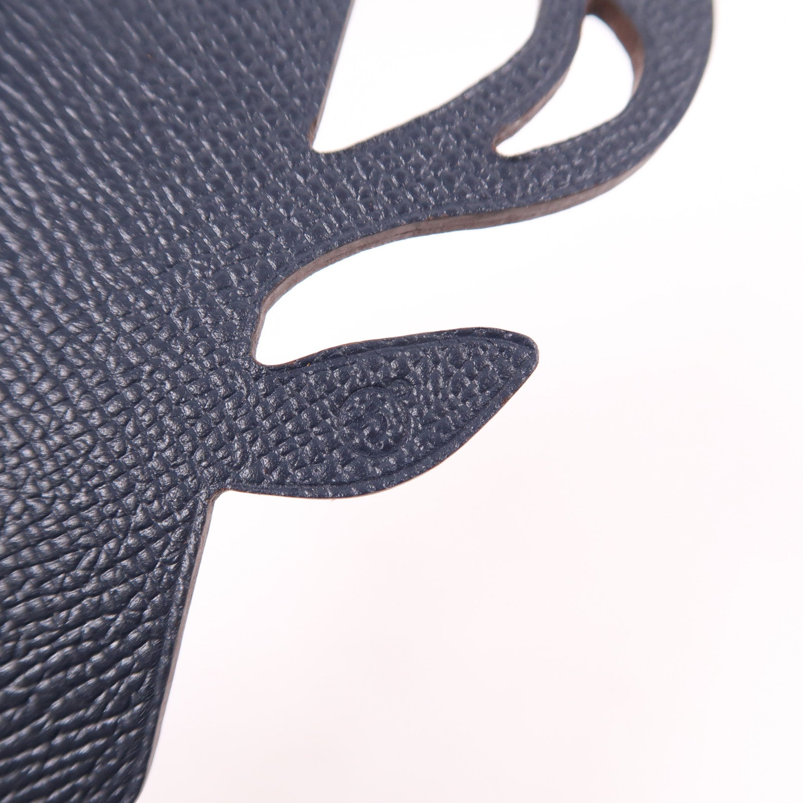 HERMES Petit H Reindeer Deer Travel Luggage Tag Charm Epsom Leather Blue/Red