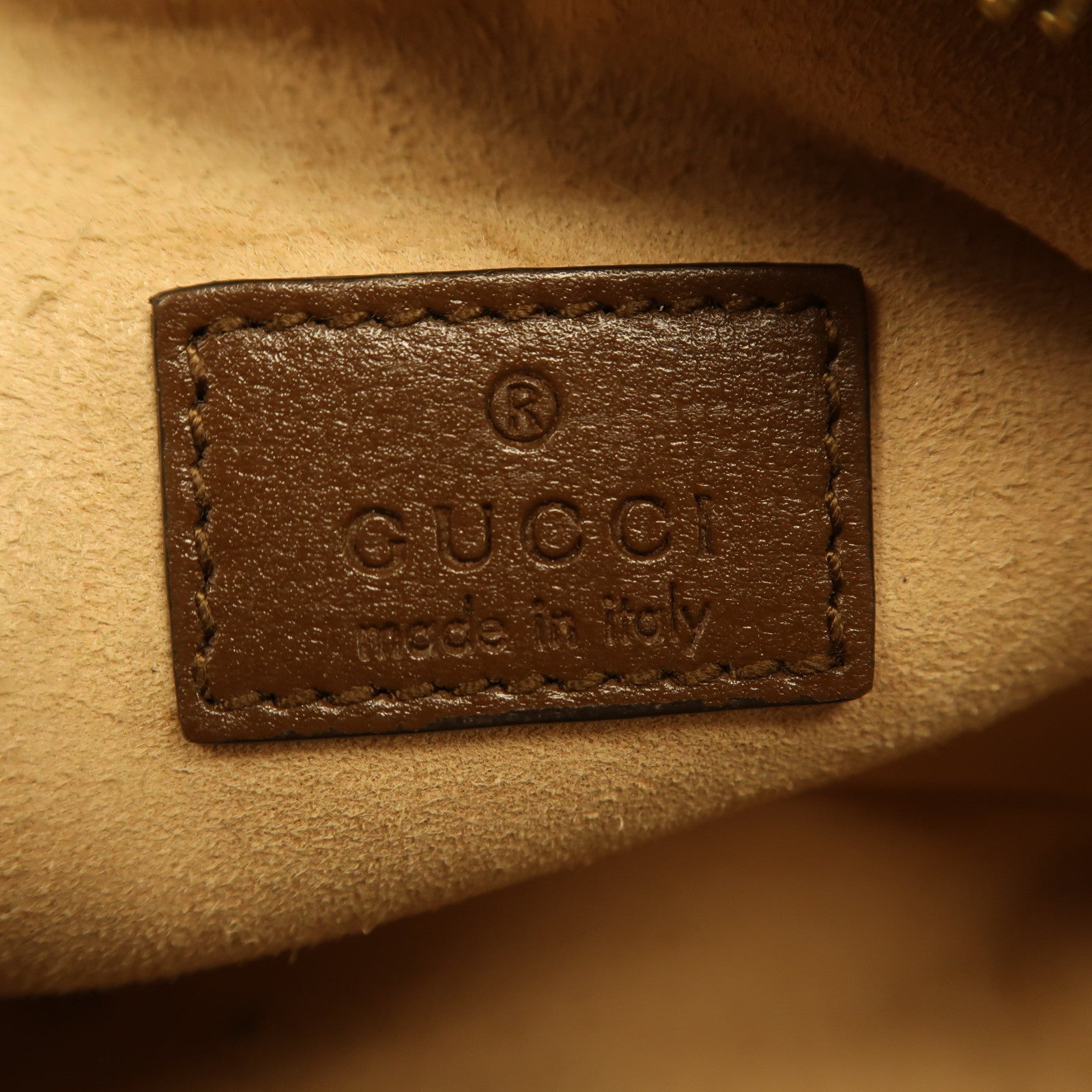 GUCCI 塗層帆布GG Supreme Shoulder Bag金扣肩背袋啡色