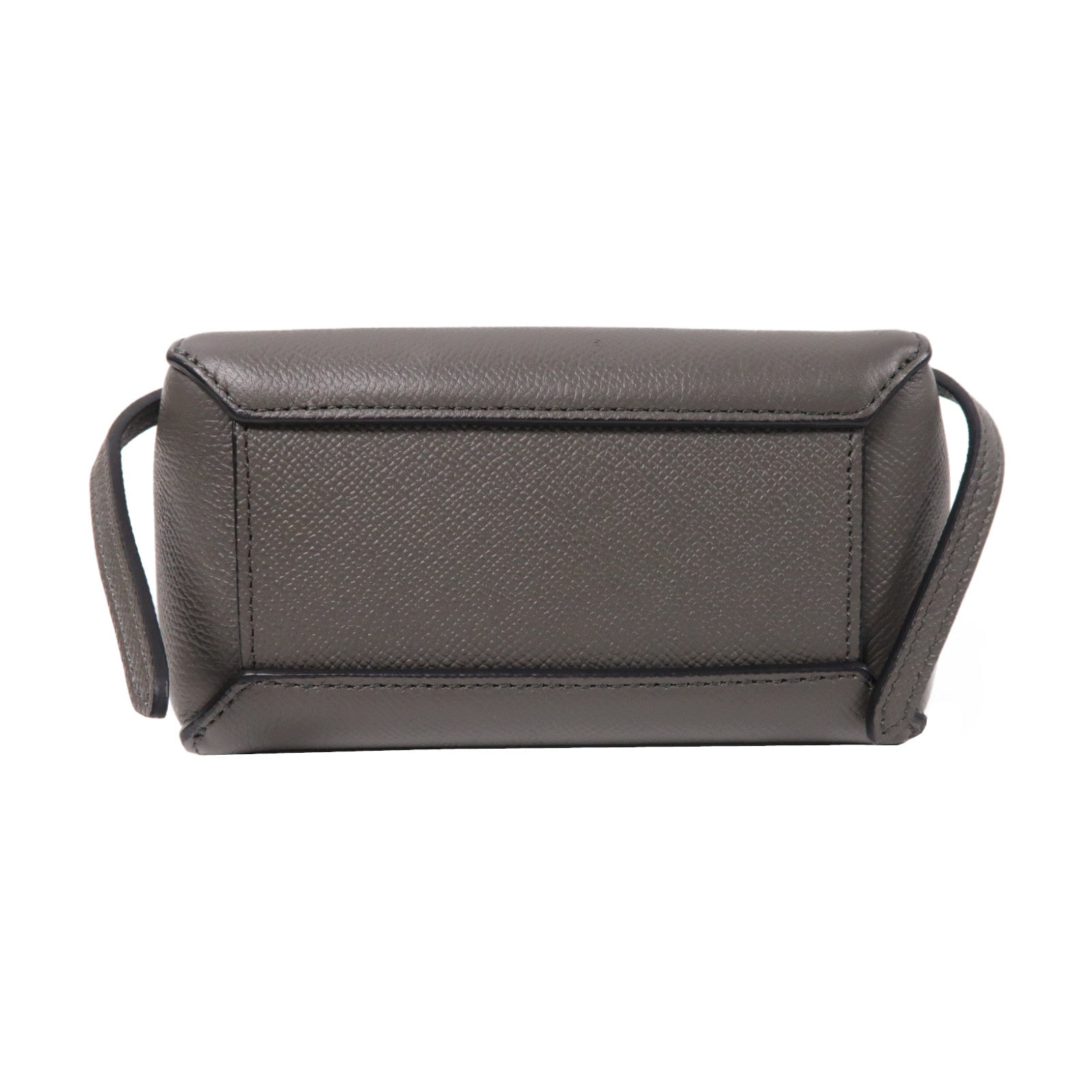 CELINE 牛皮皮革Mini Belt Bag金扣手挽肩背兩用袋灰色