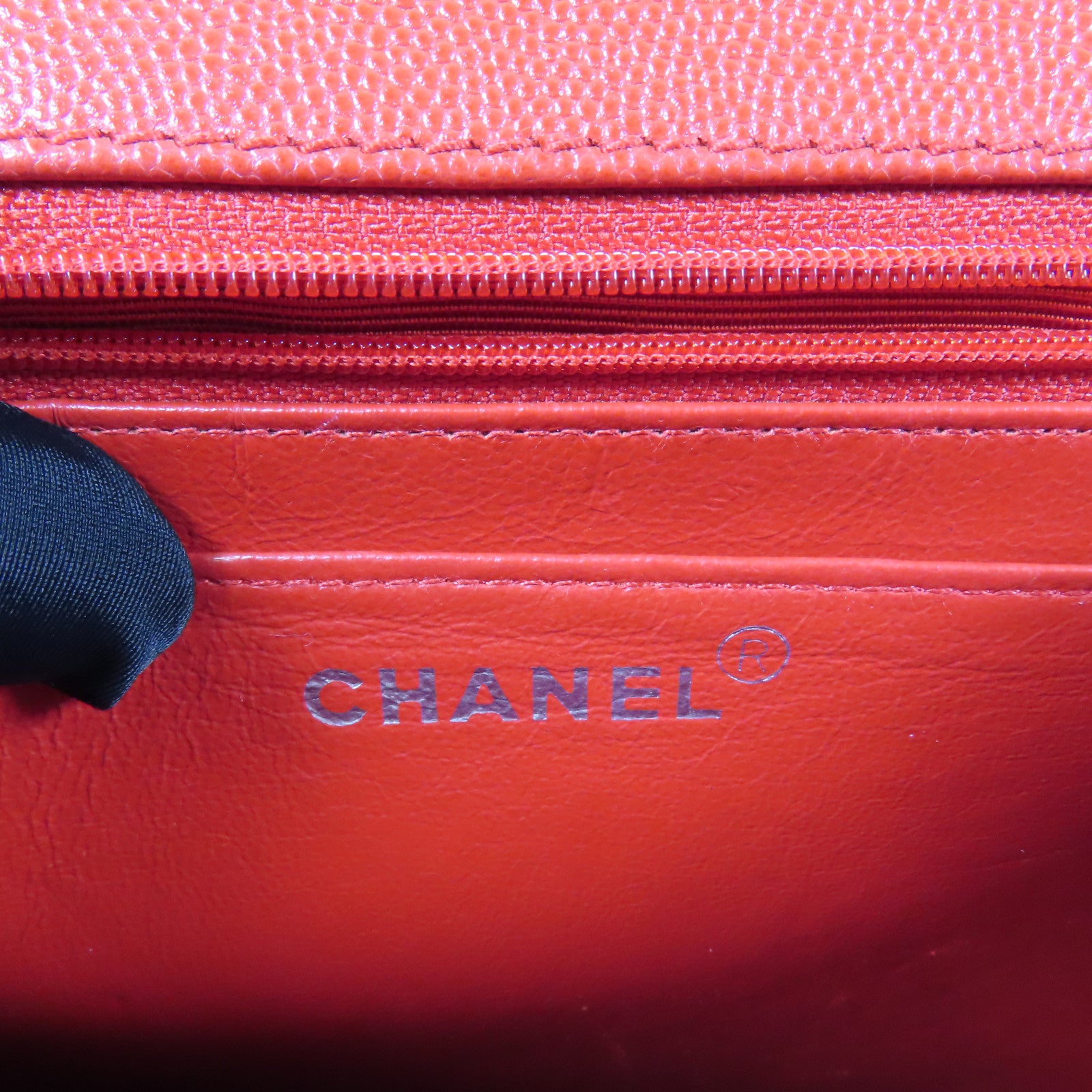 CHANEL 牛皮皮革Handbag銀扣手挽袋